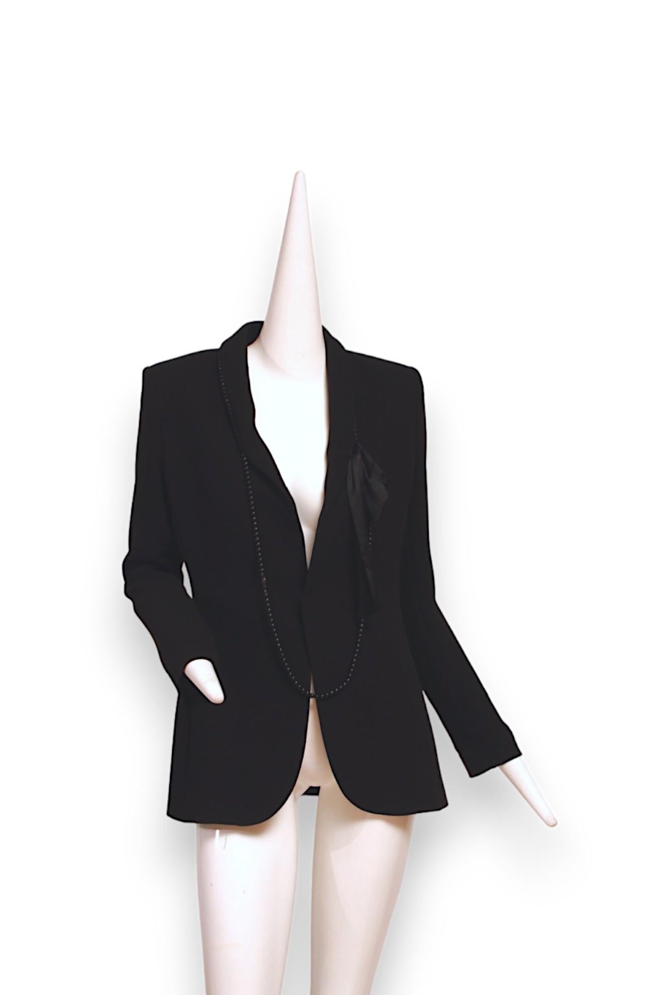 Women's JEAN PAUL GAULTIER FEMME Black Blazer with attached necklace For Sale