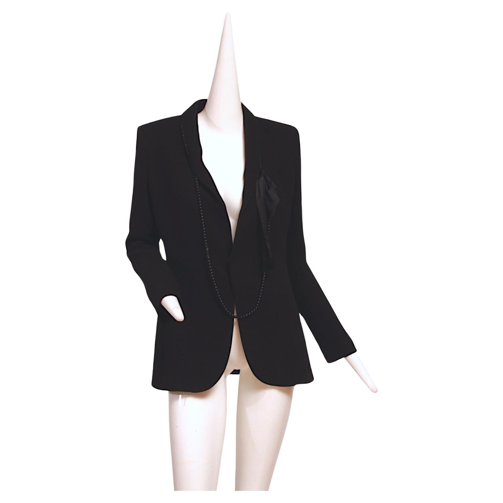 JEAN PAUL GAULTIER FEMME Black Blazer with attached necklace For Sale