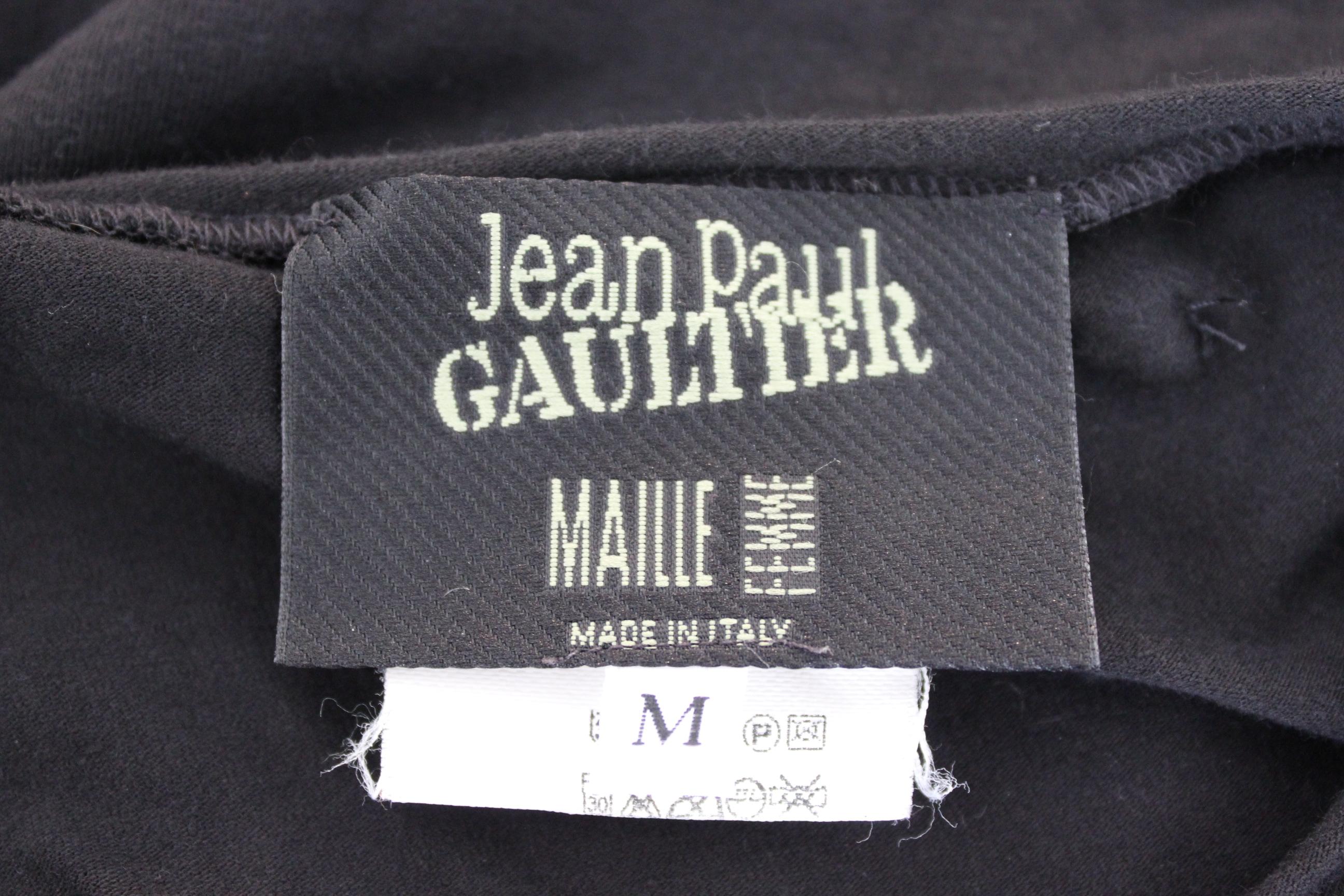Jean Paul Gaultier Femme Black Cotton Braiding Slim Fit Shirt  1