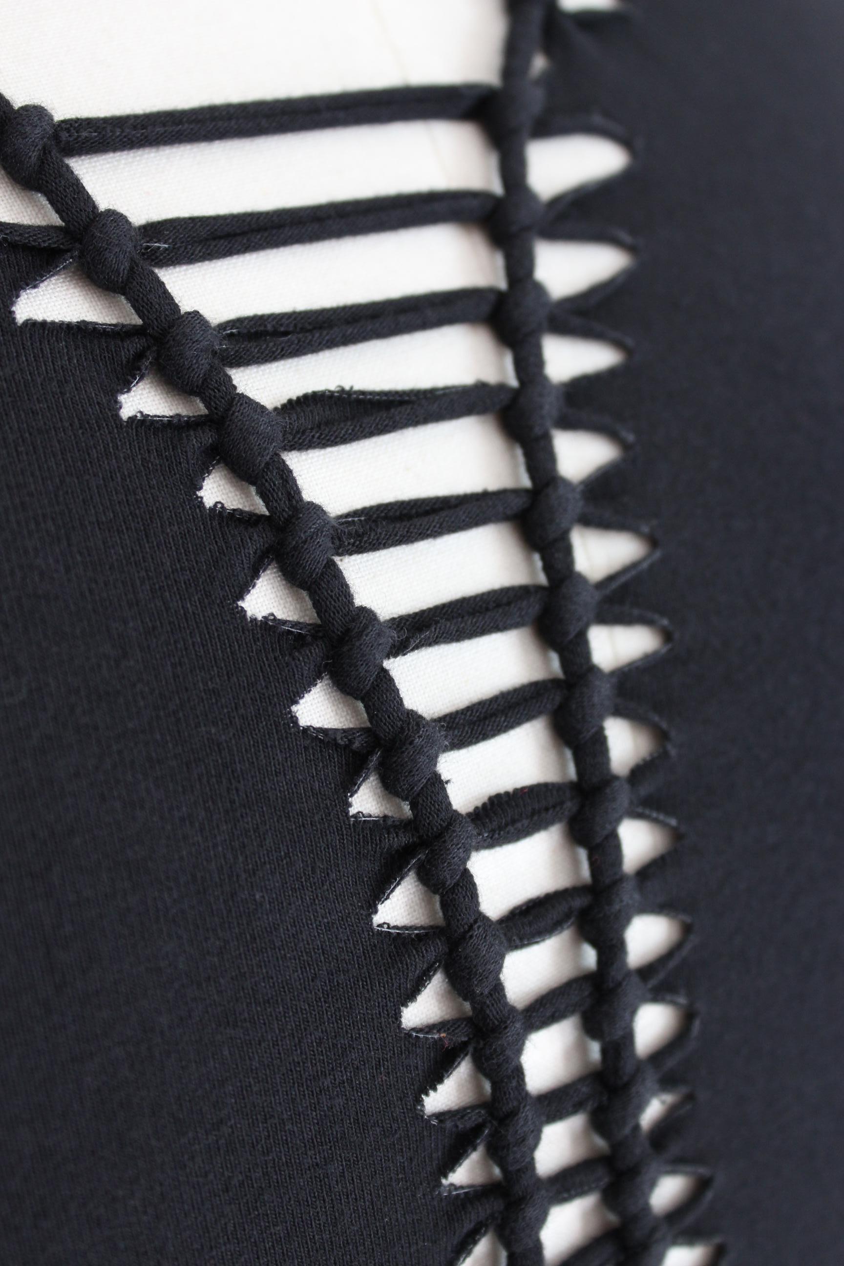 Jean Paul Gaultier Femme Black Cotton Braiding Slim Fit Shirt  3