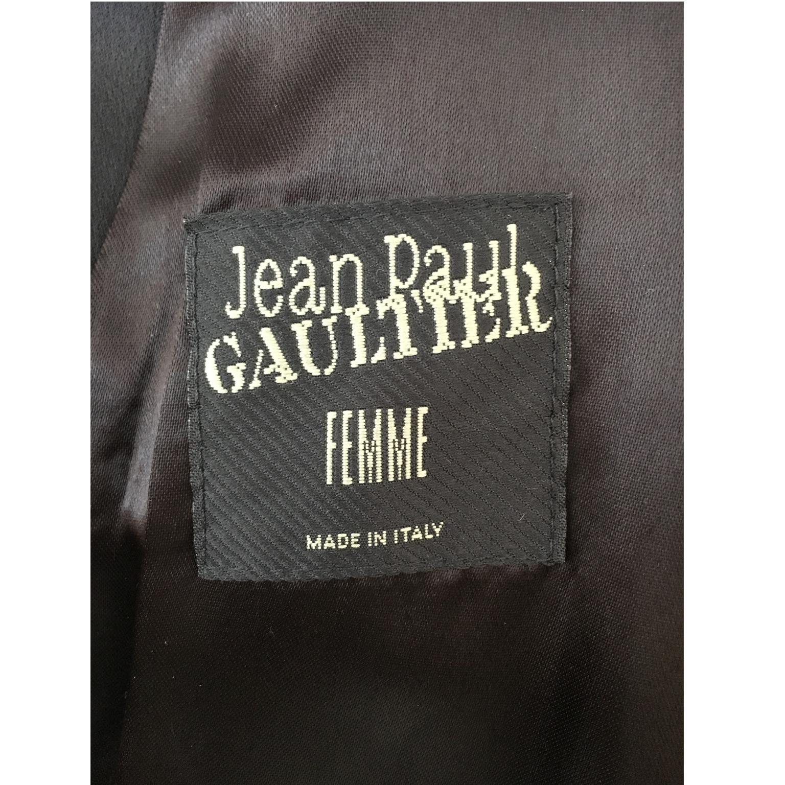 Jean Paul Gaultier FEMME Blazerjacke mit Lederärmeln 90er Jahre im Angebot 3