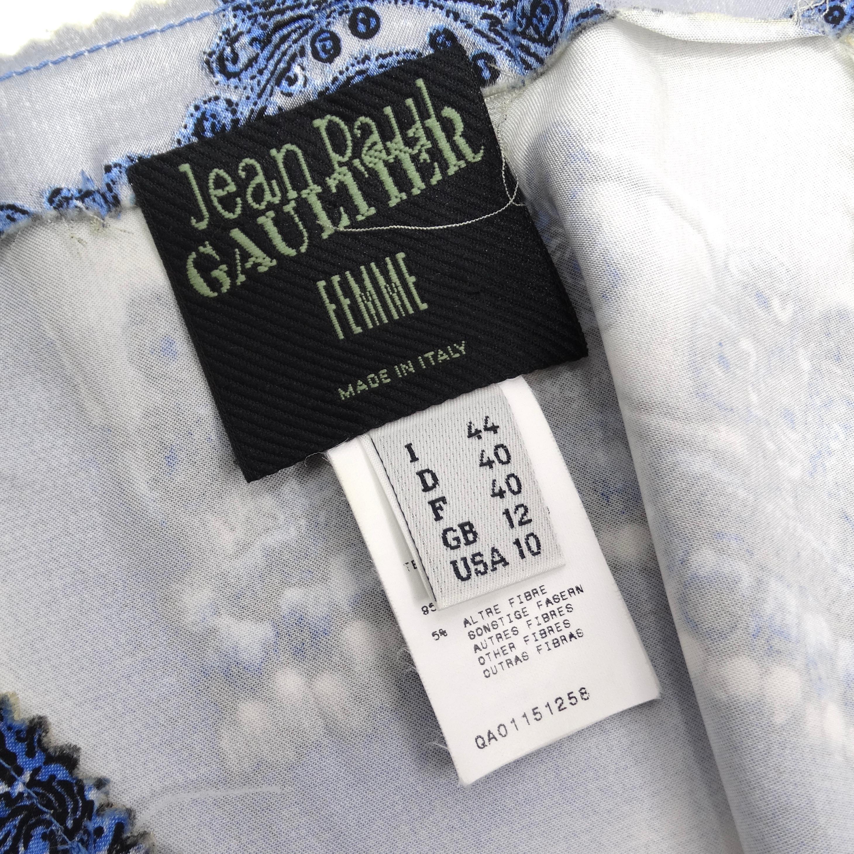 Jean Paul Gaultier Femme Embroidered Fringe Skirt For Sale 5