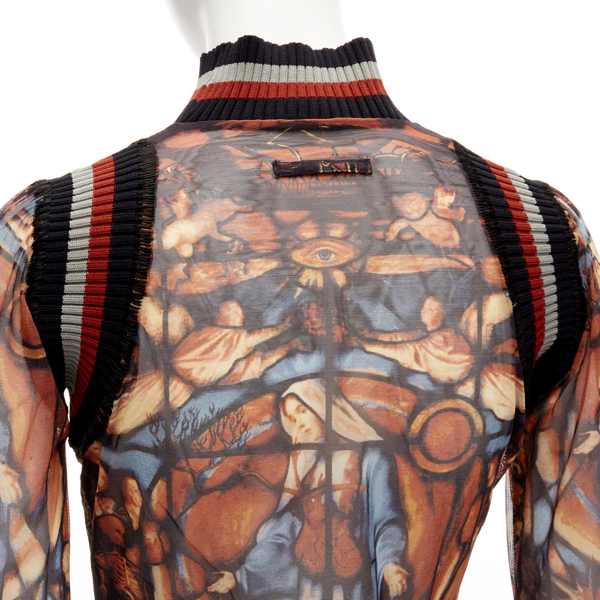 JEAN PAUL GAULTIER FEMME top a coste con logo gotico e colorato Cathedral IT40 S in vendita 3
