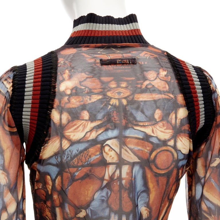 Haut Vintage En Maille Jean Paul Gaultier Imprimé Cathédrale Gothique - Occasion Très Bon état