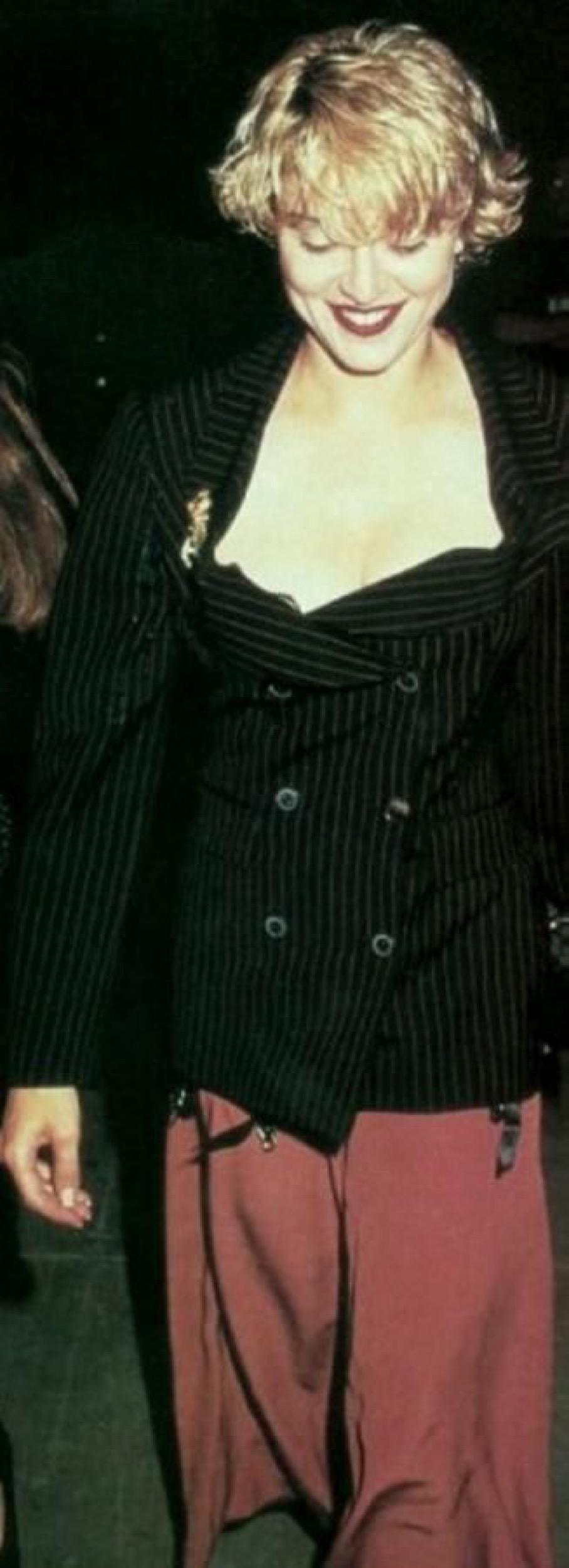 Jean Paul Gaultier Femme Jacket 1988/89 Pinstripe Sz 40 Documented Madonna For Sale 7