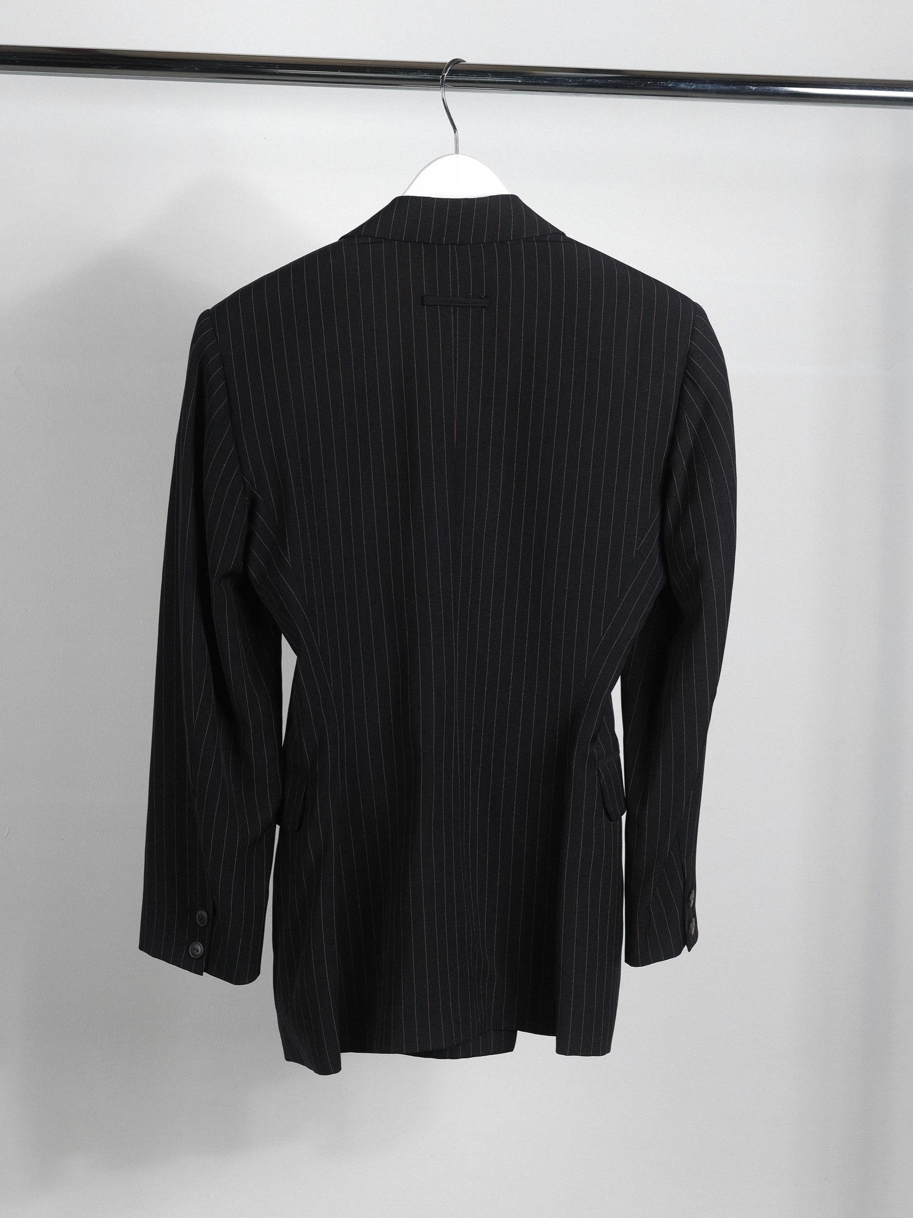 Jean Paul Gaultier Femme Jacket 1988/89 Pinstripe Sz 40 Documented Madonna In Fair Condition For Sale In Los Angeles, CA