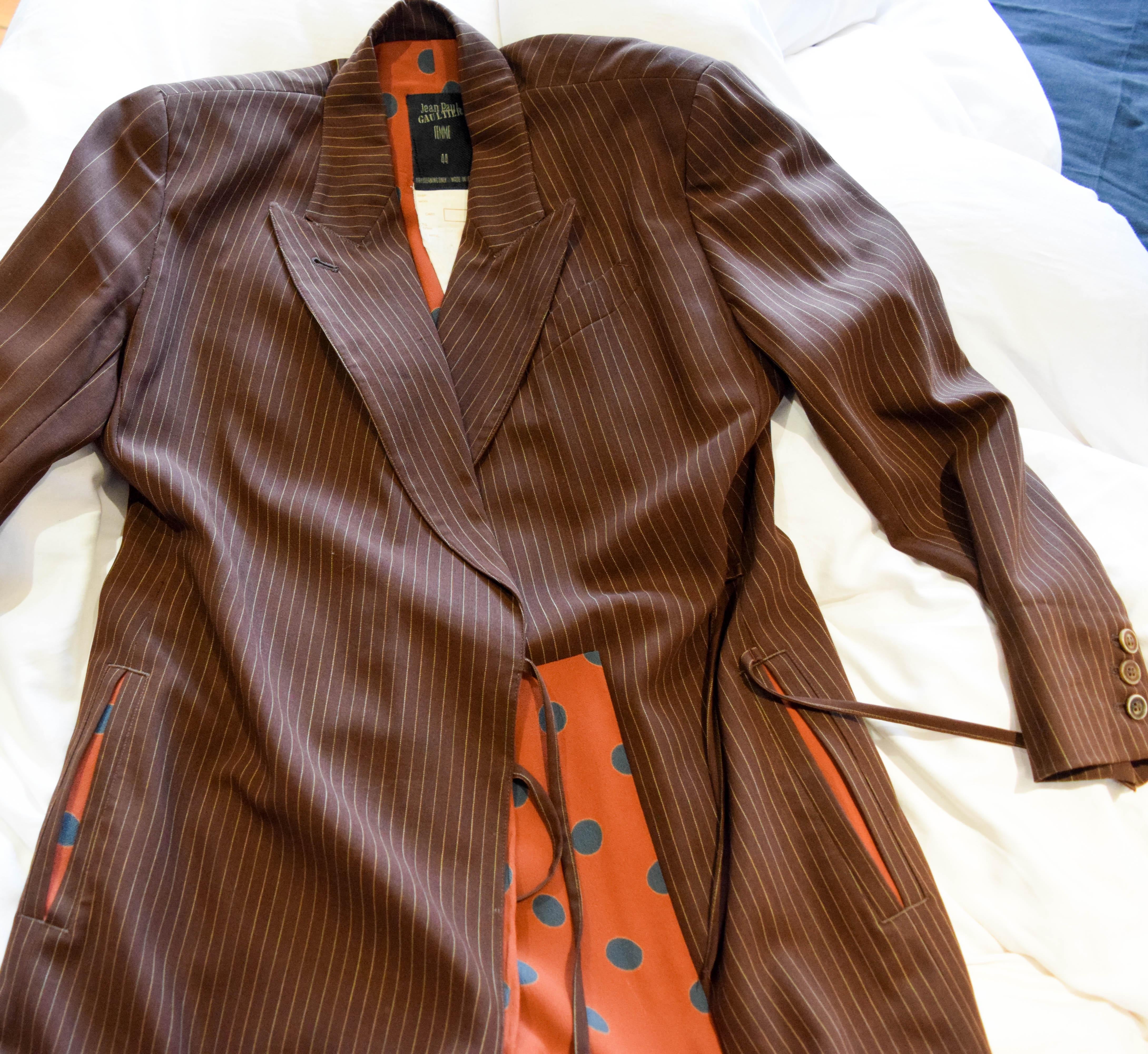 Jean Paul Gaultier Femme  Cappotto lungo foderato doppiopetto da donna in vendita 9