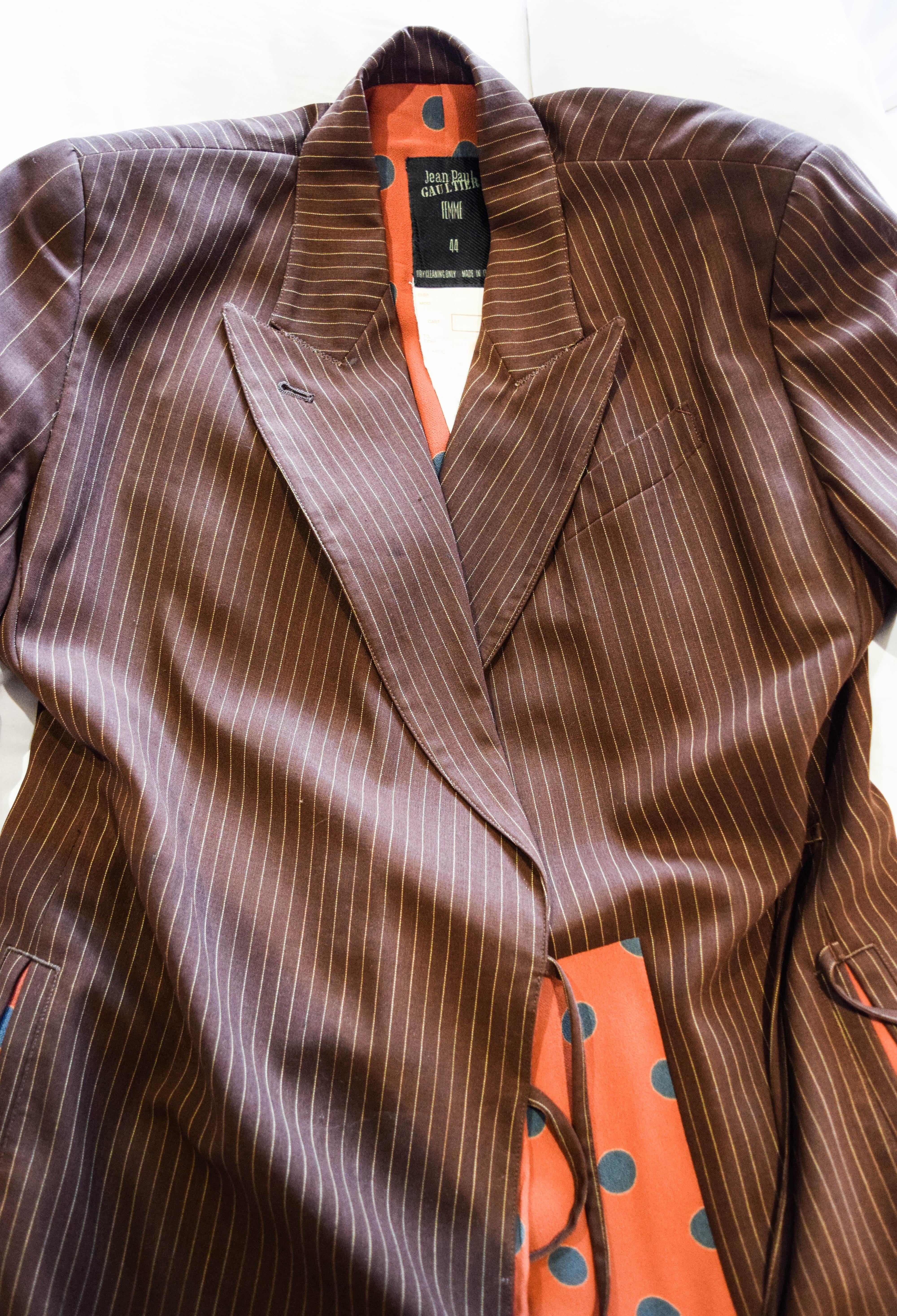 Jean Paul Gaultier Femme  Cappotto lungo foderato doppiopetto da donna in vendita 10