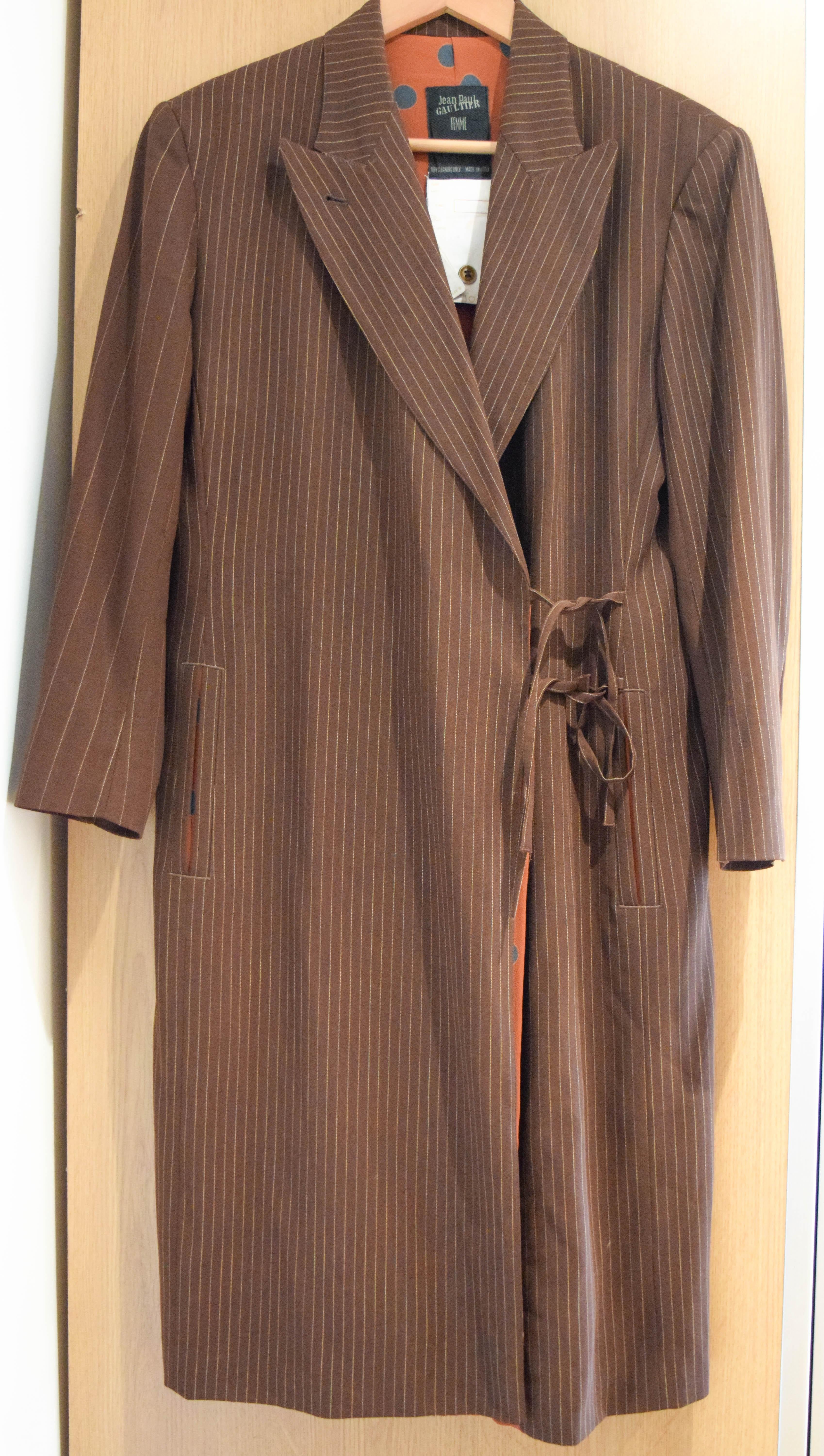 Jean Paul Gaultier Femme  Cappotto lungo foderato doppiopetto da donna In condizioni buone in vendita a London, GB