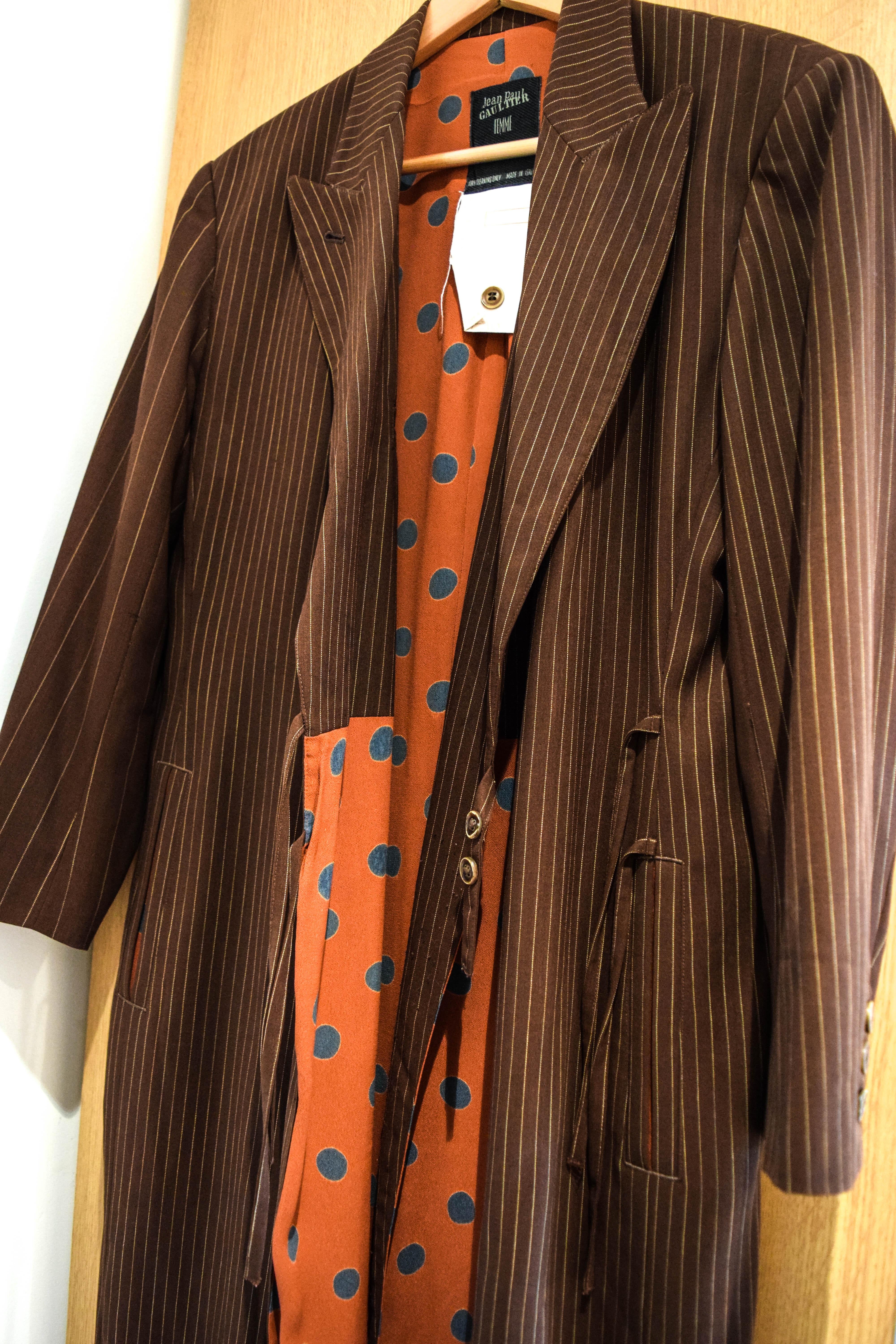 Jean Paul Gaultier Femme  Cappotto lungo foderato doppiopetto da donna in vendita 1