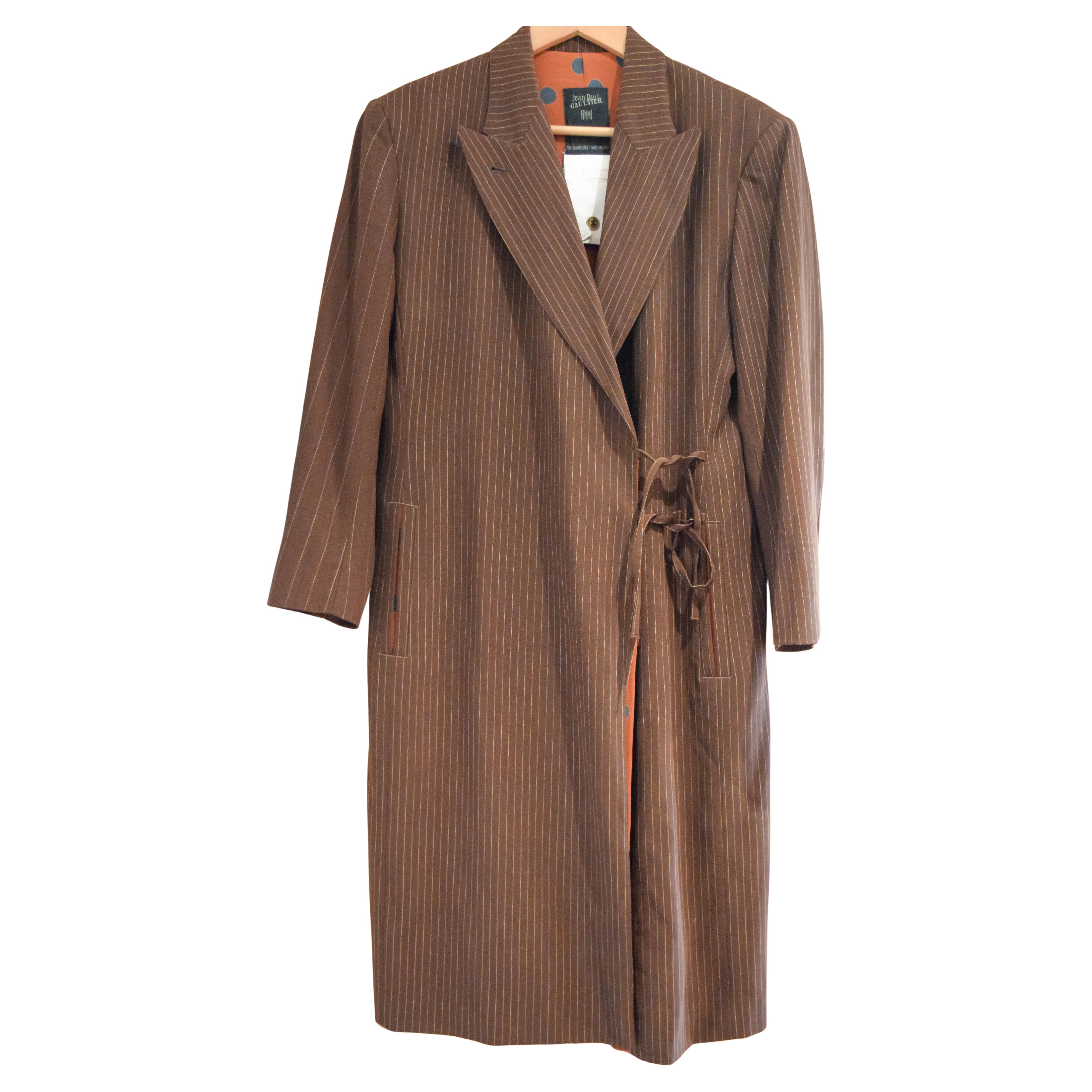 Jean Paul Gaultier Femme  Cappotto lungo foderato doppiopetto da donna in vendita