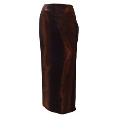 Jean-Paul Gaultier - Jupe longue rouge marron métallisé pour femme