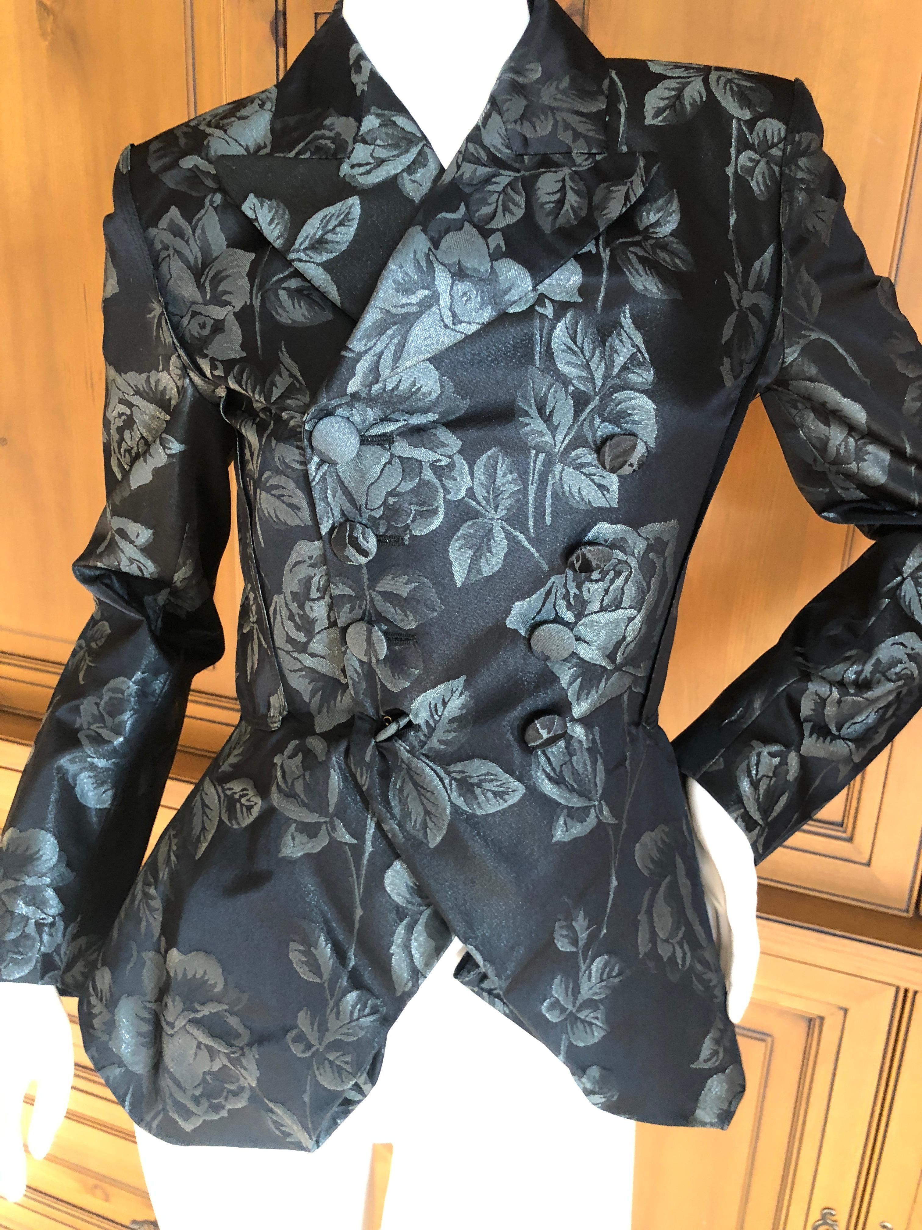 Jean Paul Gaultier Femme Metallic Floral Brocade Vintage Double Breasted Jacket. In Excellent Condition In Cloverdale, CA