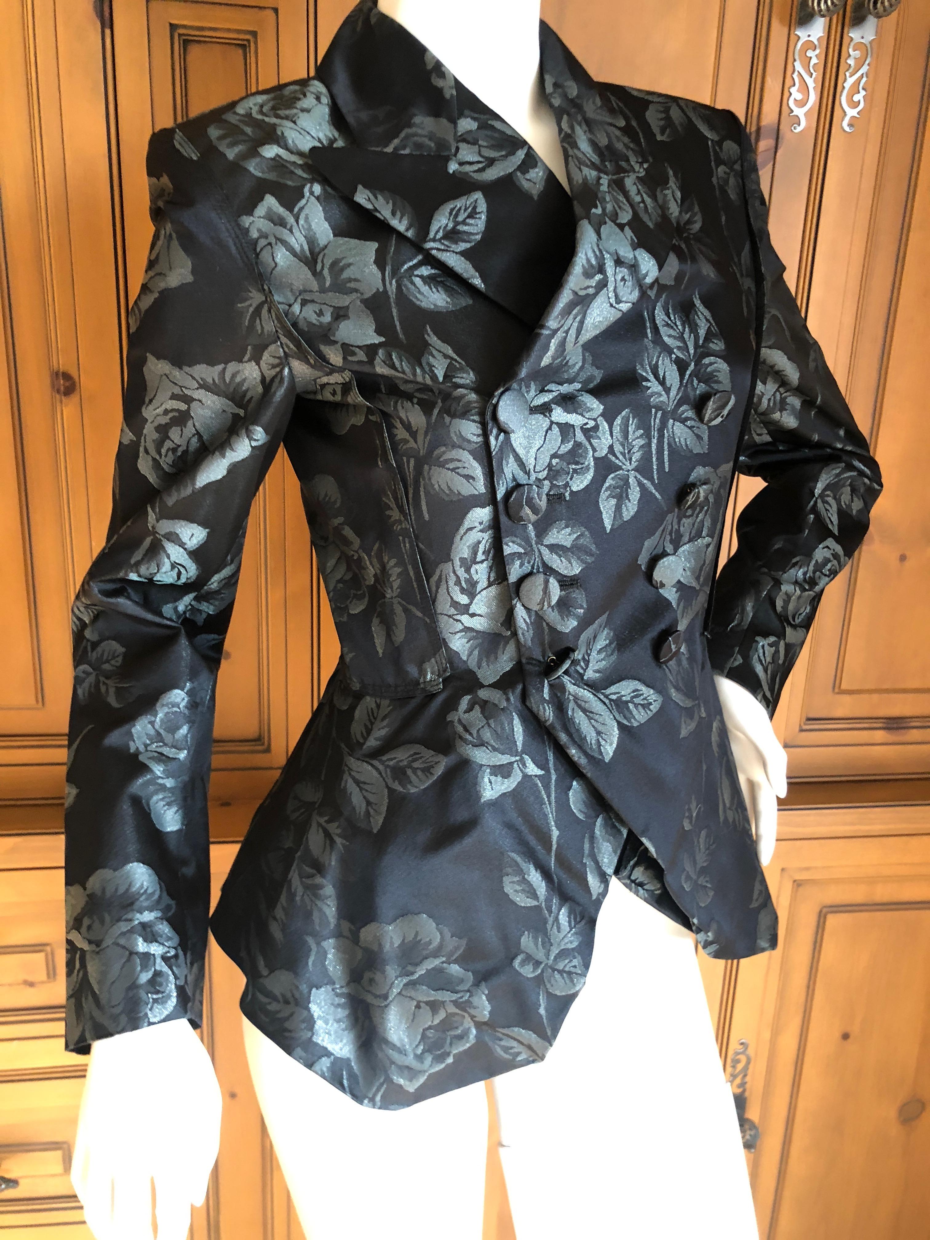 Women's Jean Paul Gaultier Femme Metallic Floral Brocade Vintage Double Breasted Jacket.