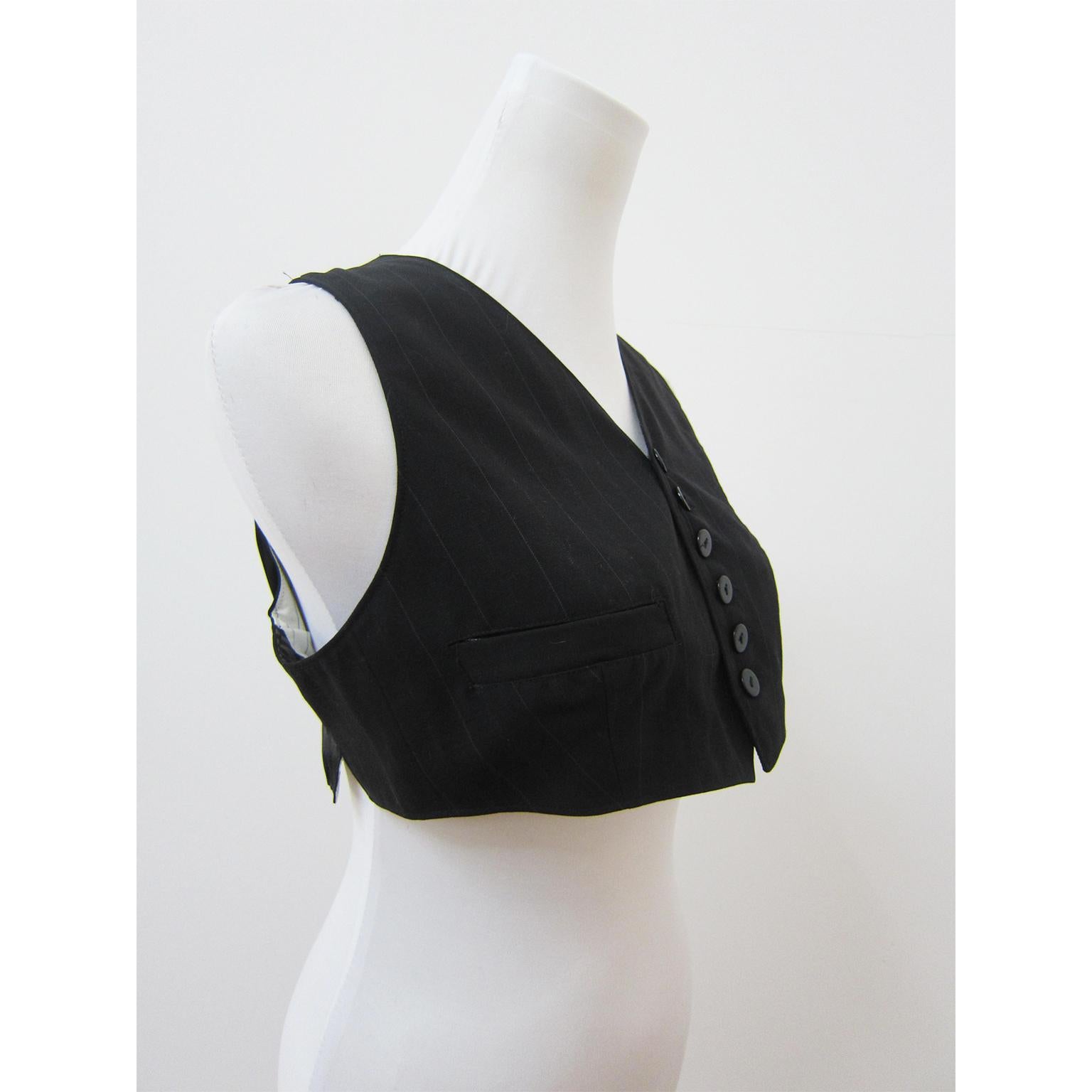 Black Jean Paul Gaultier Femme Mini Gilet Vest 1990s