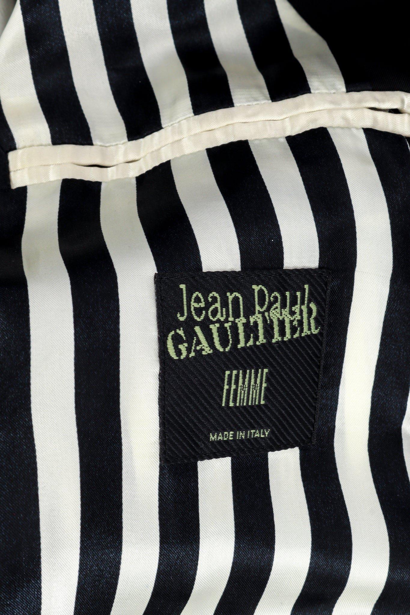 Women's Jean Paul Gaultier Femme Open Back Blazer Jacket (US 6) For Sale