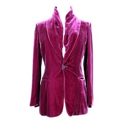 Jean Paul Gaultier Femme Purple Silk Velvet Shawl Jacket 1990s