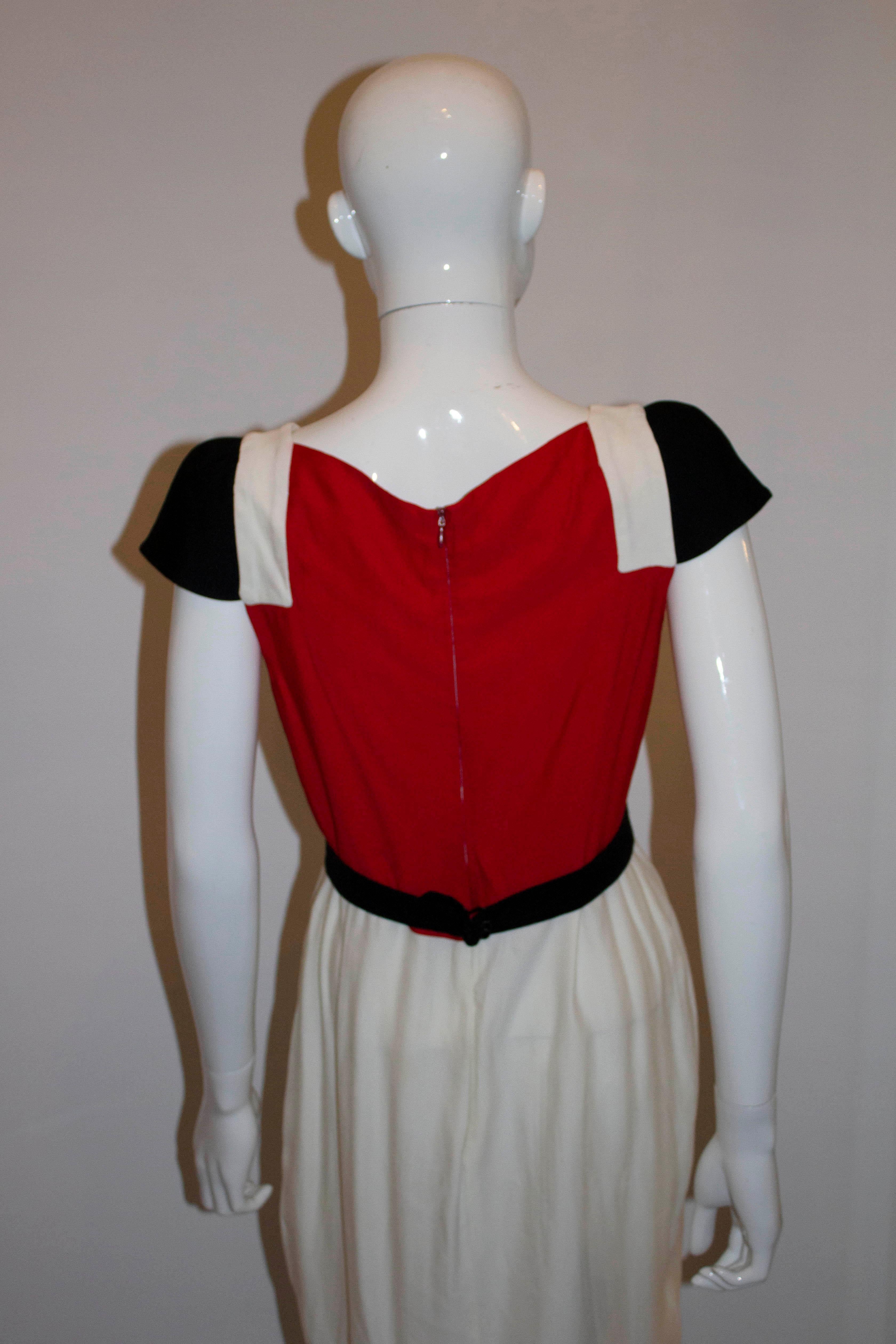 Jean Paul Gaultier Femme Red, White and Black Dress In Good Condition In London, GB