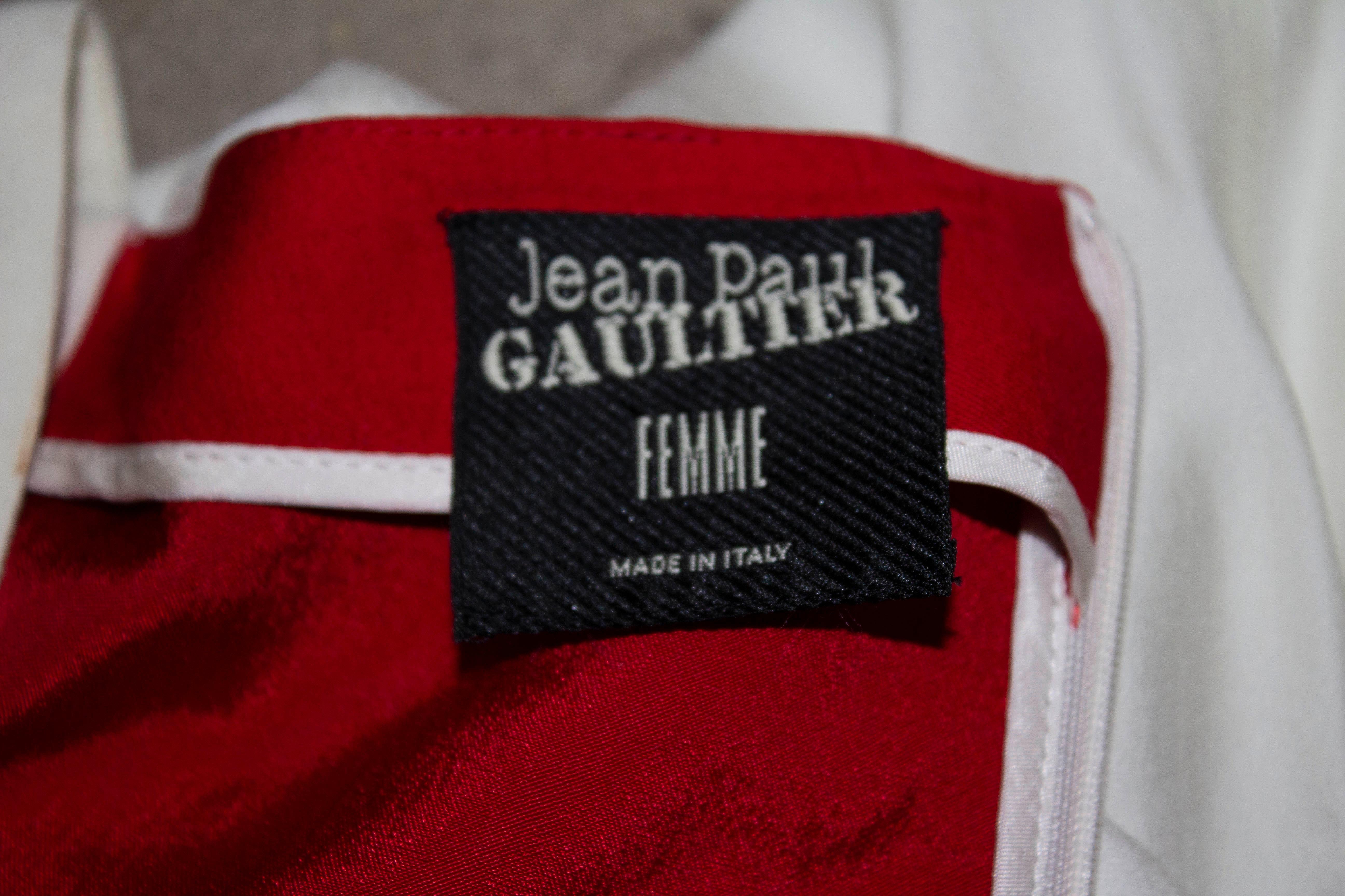 Jean Paul Gaultier Femme Vestido rojo, blanco y negro 1