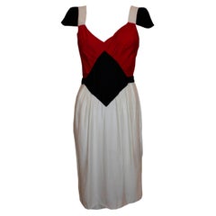 Jean Paul Gaultier Femme Rotes, weißes und schwarzes Kleid
