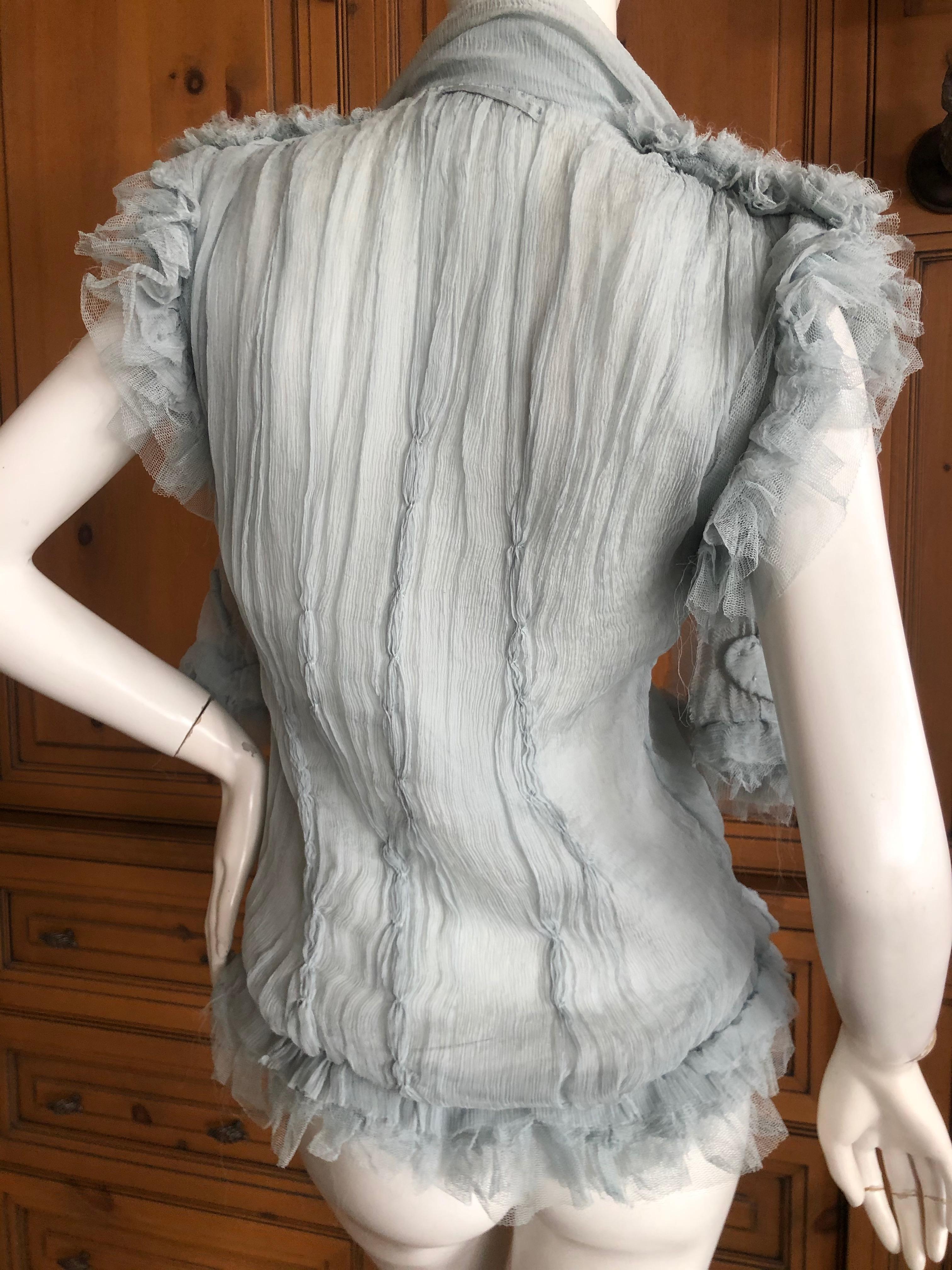 Jean Paul Gaultier Femme Romantic Gray Vintage Silk Tulle Top 5