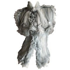 Jean Paul Gaultier Femme Romantic Gray Vintage Silk Tulle Top