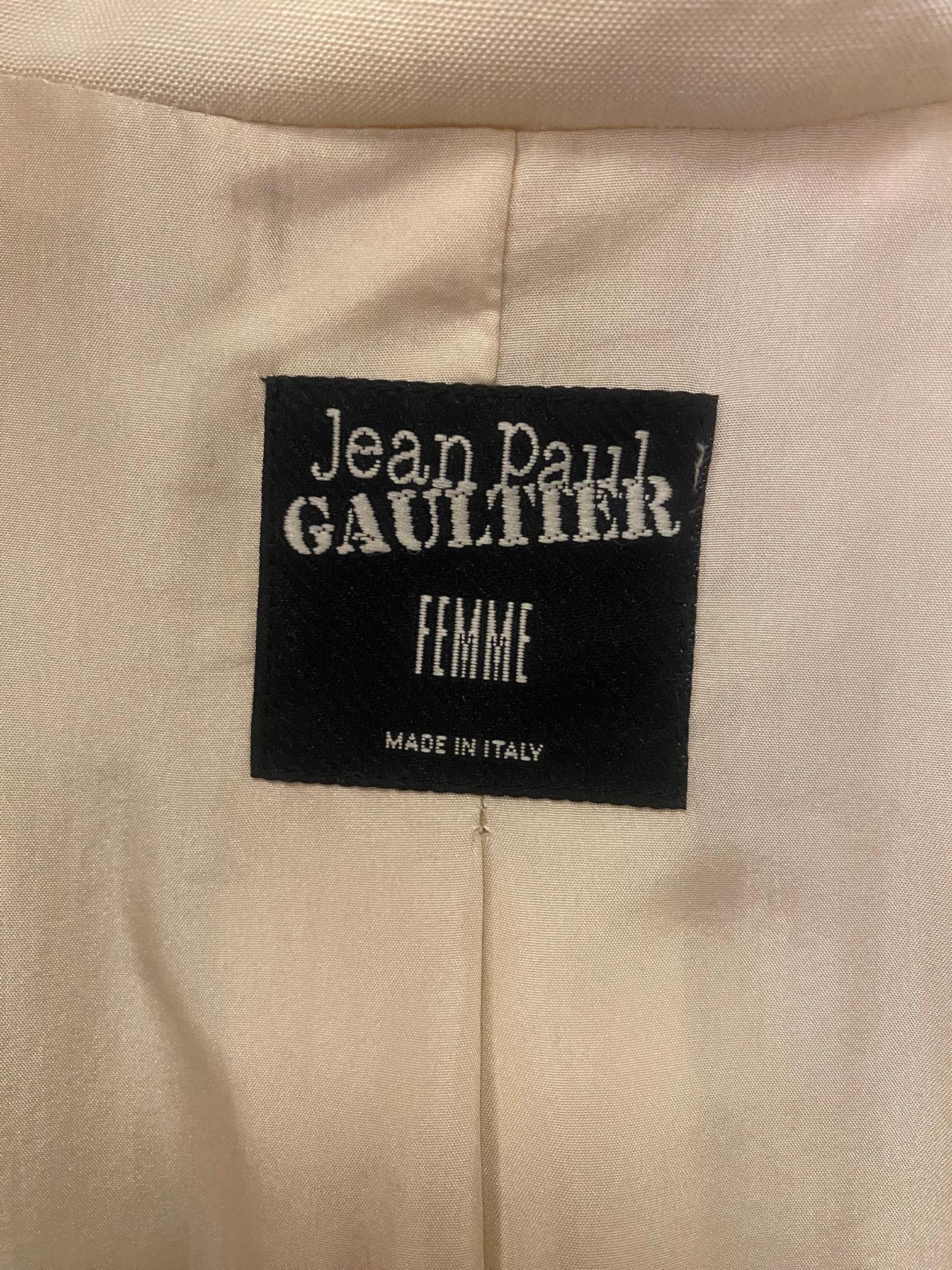 Jean Paul Gaultier Femme Ruched Silk Mix Jacket For Sale 4
