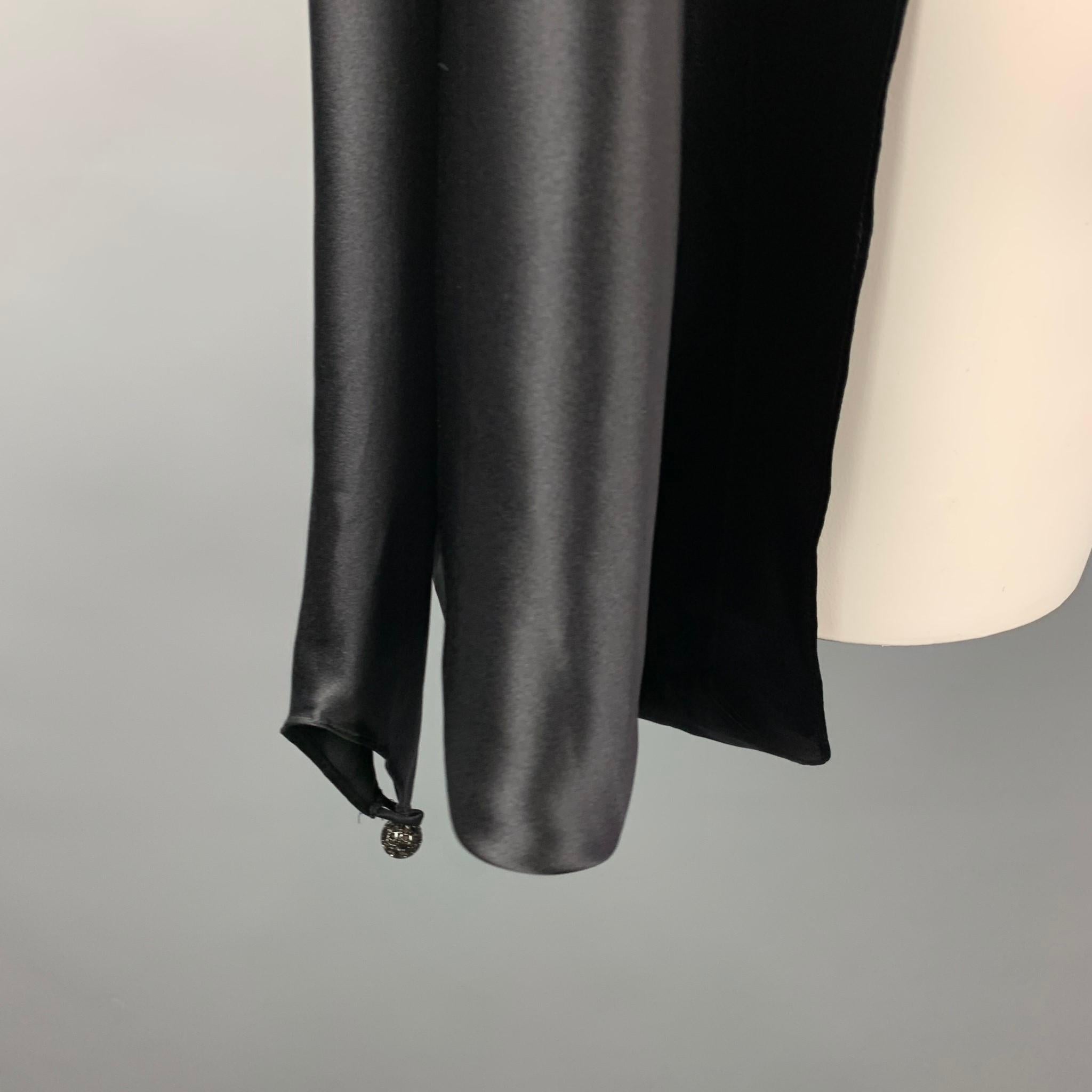 JEAN PAUL GAULTIER FEMME Size One Size Black Satin Oversized Sleeves In Good Condition In San Francisco, CA