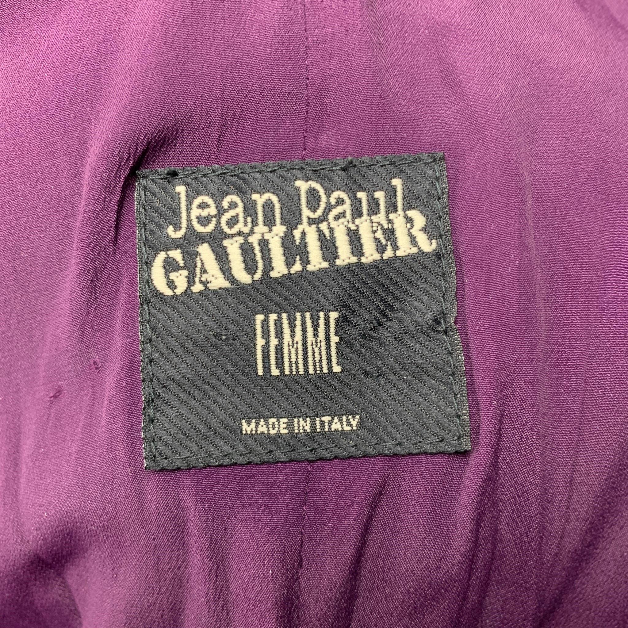 JEAN PAUL GAULTIER Femme Size S Black Leather Sheep Skin Turtleneck Jacket 4