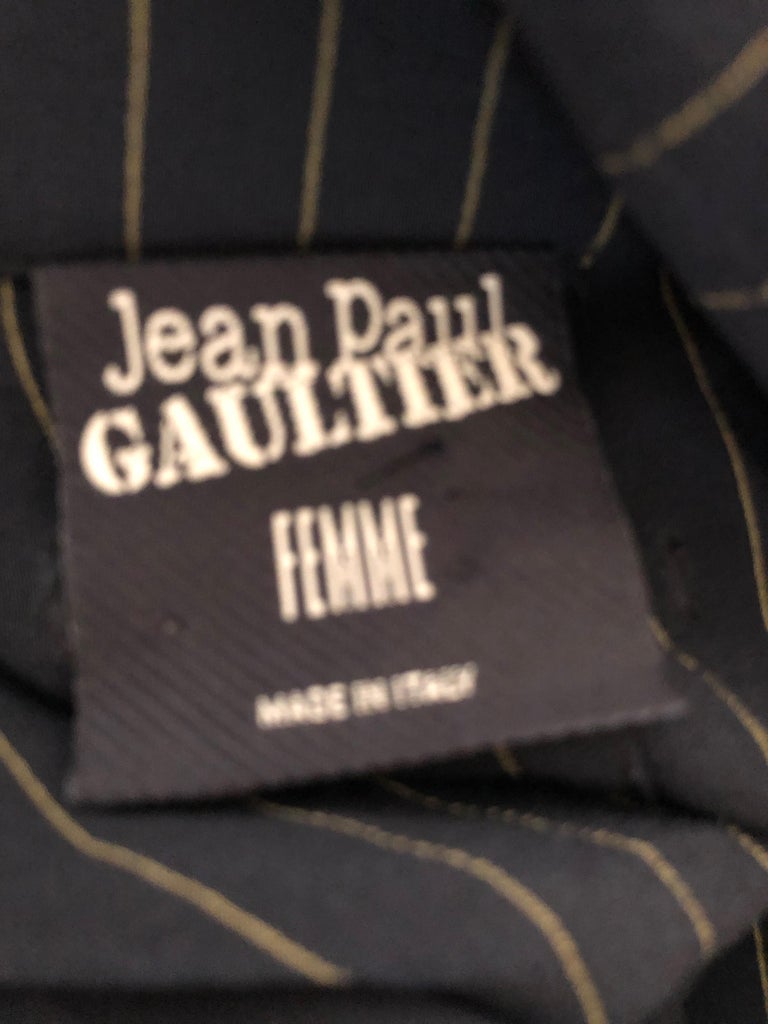 Jean Paul Gaultier Femme Vintage 80's Semi Sheer Silk Pinstripe ...