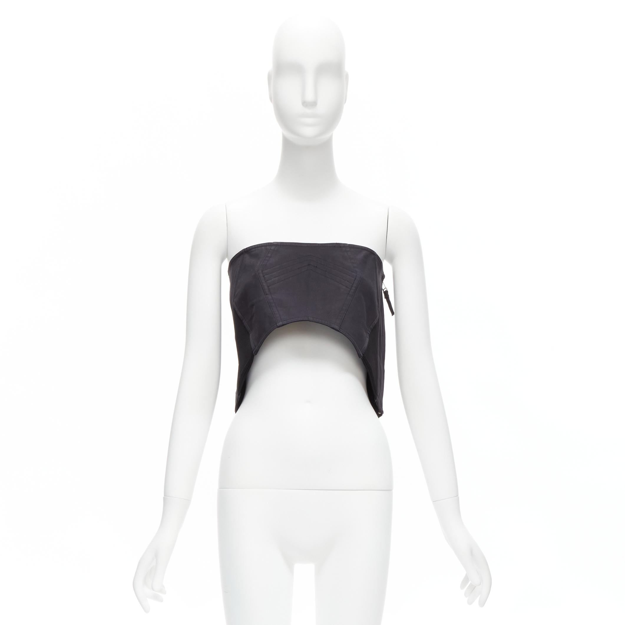 JEAN PAUL GAULTIER FEMME Vintage black 3D corset bustier cropped top IT40 S 5