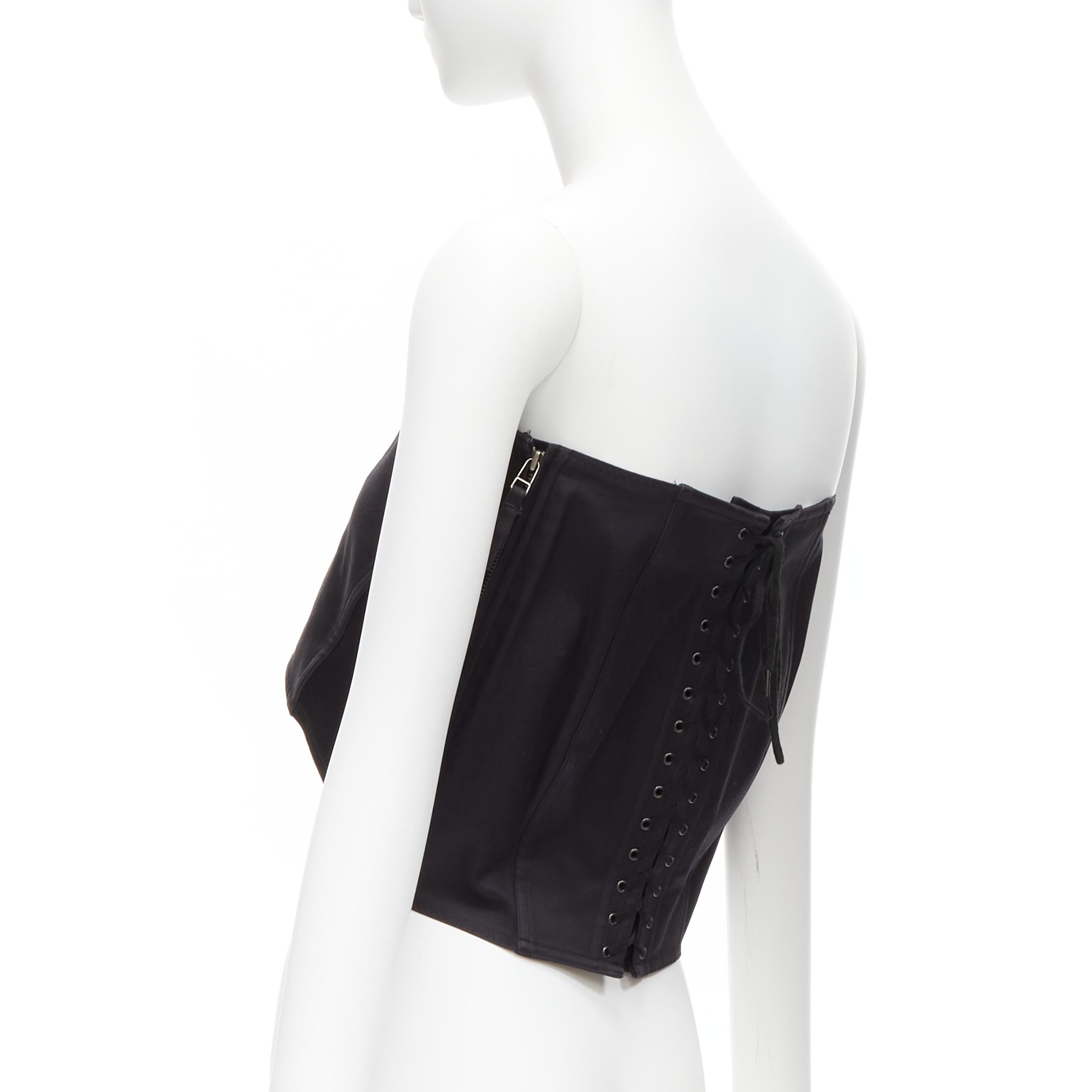 JEAN PAUL GAULTIER FEMME Vintage black 3D corset bustier cropped top IT40 S 1