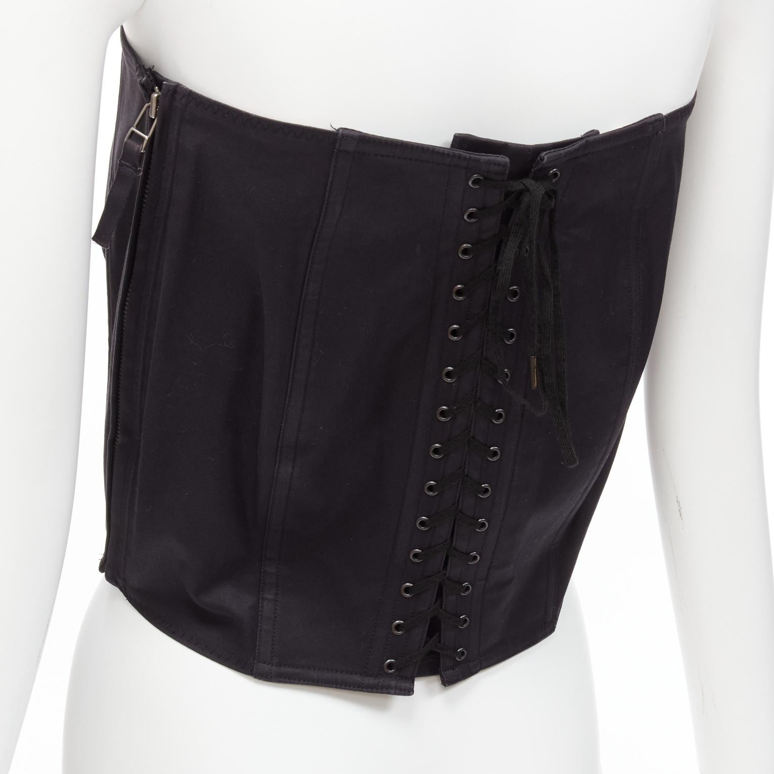 JEAN PAUL GAULTIER FEMME Vintage black 3D corset bustier cropped top IT40 S 2