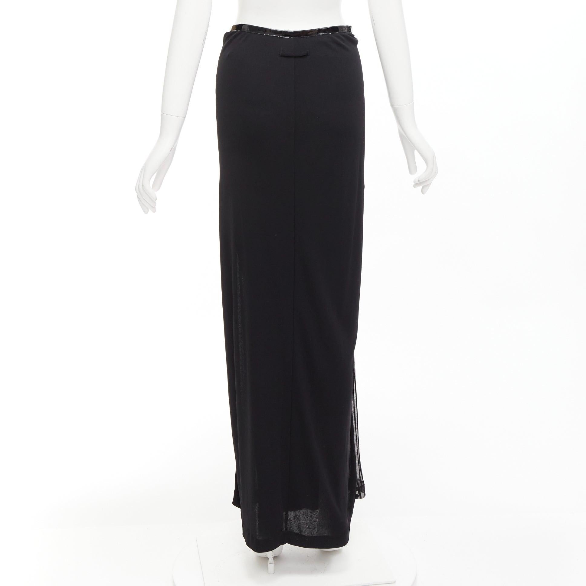 Women's JEAN PAUL GAULTIER FEMME Vintage black bondage buckle detail plisse skirt IT40 S For Sale