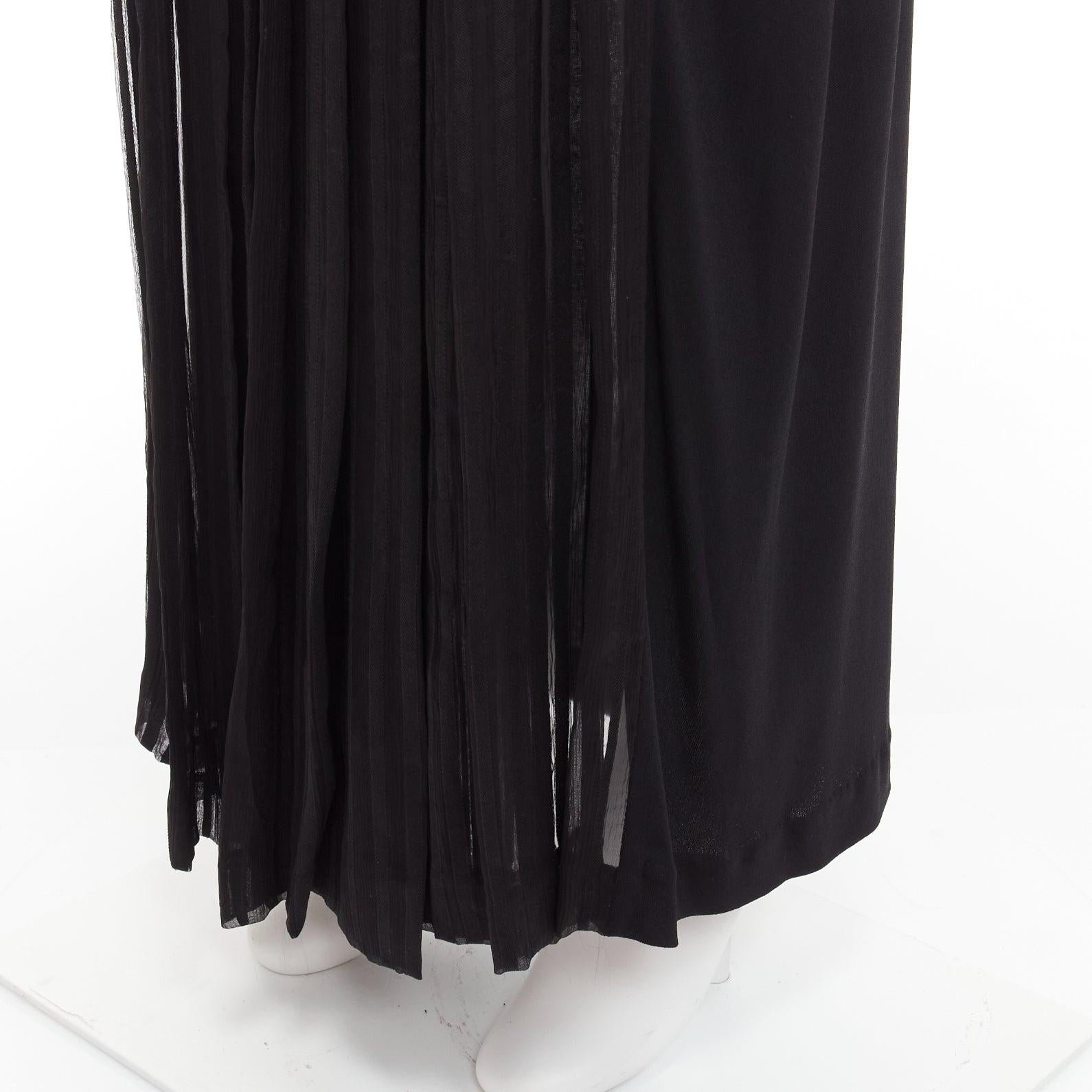 JEAN PAUL GAULTIER FEMME Vintage black bondage buckle detail plisse skirt IT40 S For Sale 2