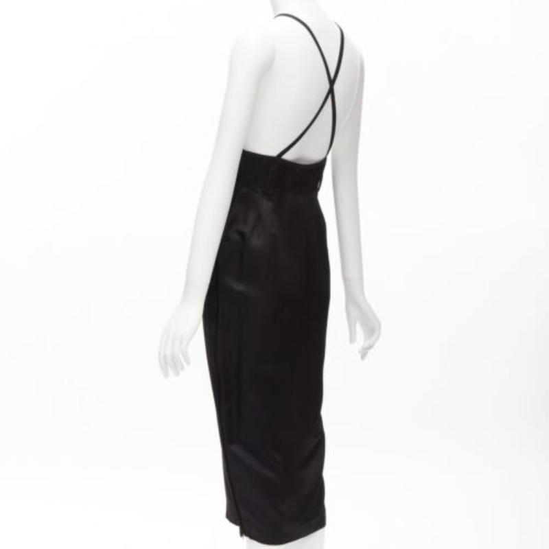 JEAN PAUL GAULTIER FEMME Vintage black twill cross strap dungaree dress FR40 L For Sale 1