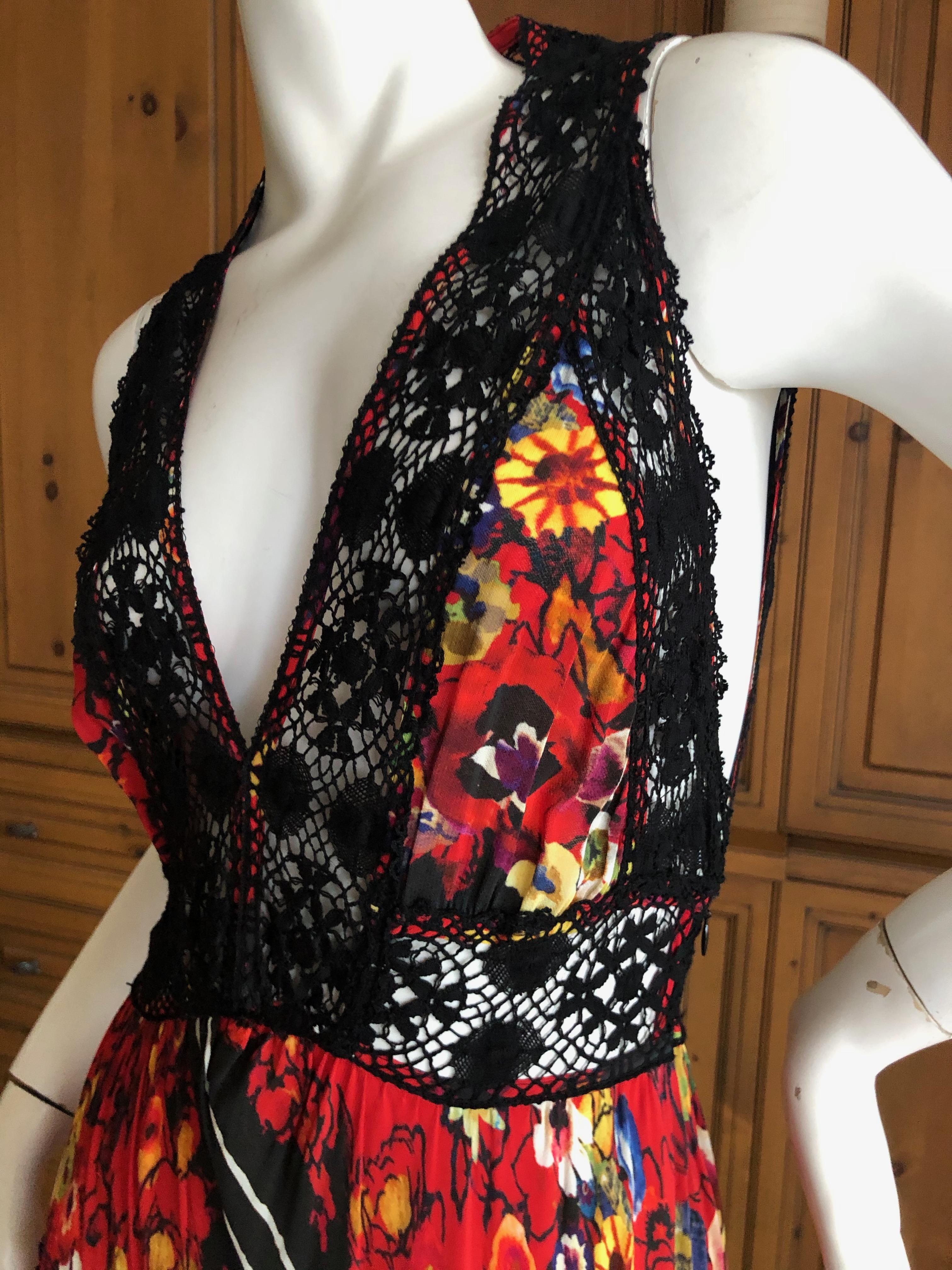 Women's Jean Paul Gaultier Femme Vintage Low Cut Lace Gypsy Dress with Sexy Back For Sale