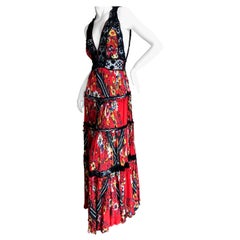 Jean Paul Gaultier Femme Vintage Low Cut Lace Gypsy Dress with Sexy Back