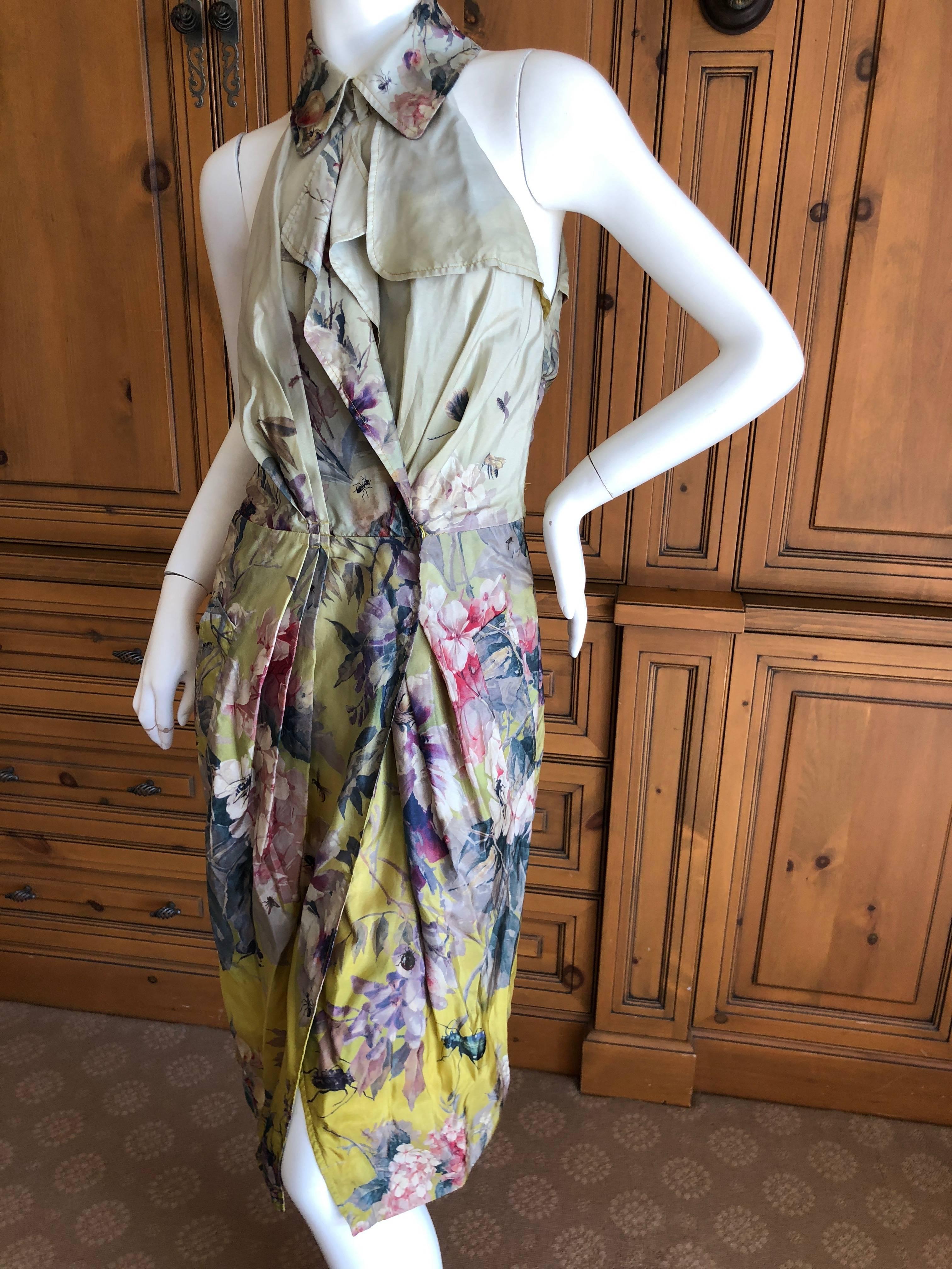 Jean Paul Gaultier Vintage Silk Halter Dress with Insects and Flowers.
So much sweeter than the photos show.
Size 40
Bust 40