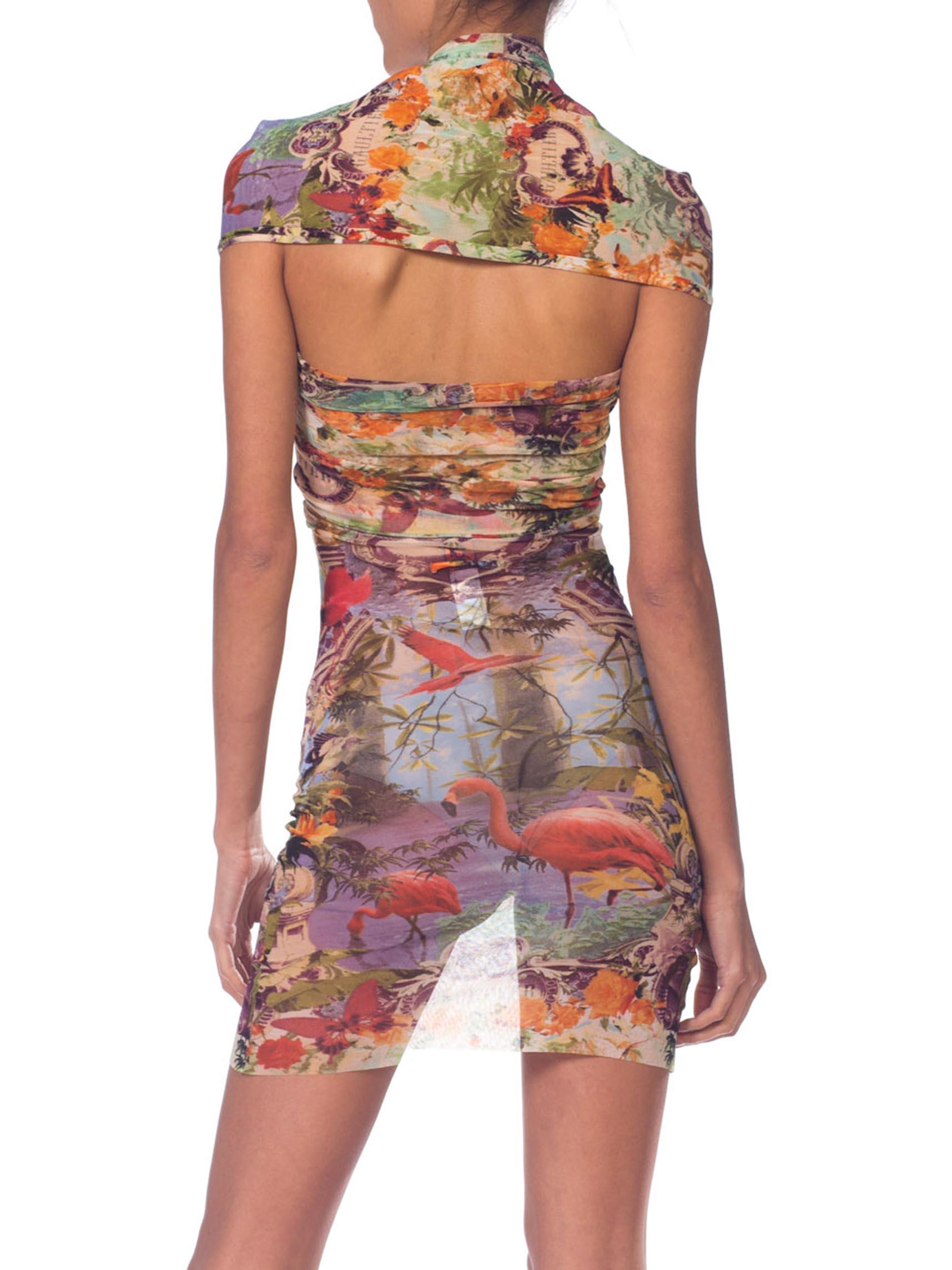 Beige Jean Paul Gaultier Flamingo Print Top
