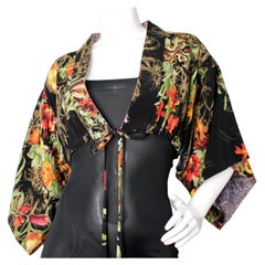 Jean Paul Gaultier Floral Print Cropped Kimono & Maxi Dress Set circa 1990s