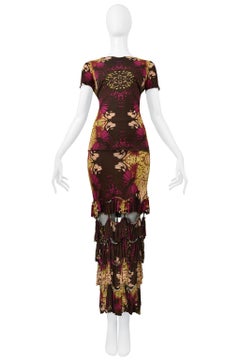 Jean Paul Gaultier Floral Print Top And Skirt With Ruffles & Cutouts