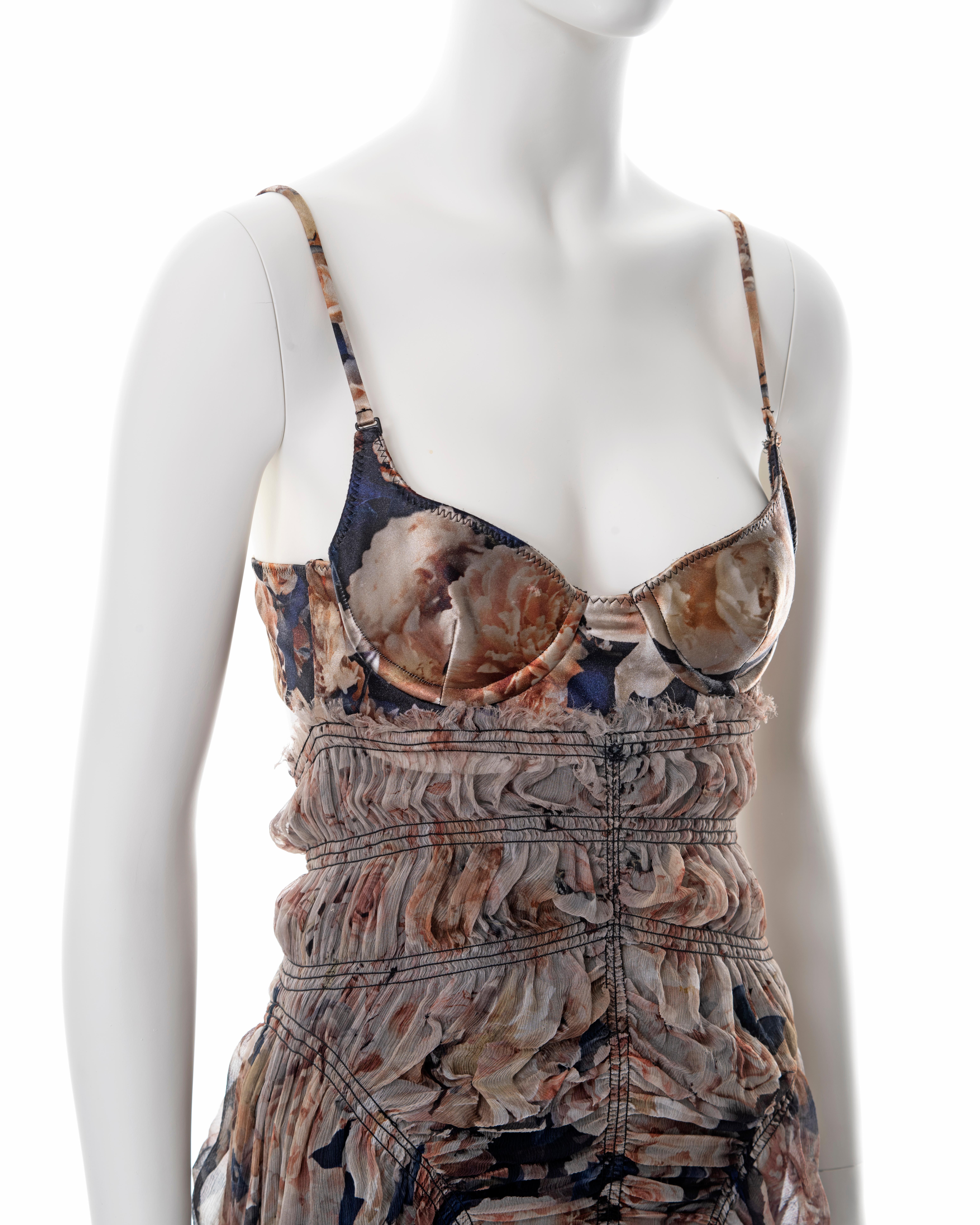 Jean Paul Gaultier floral printed smocked silk dress, ss 2011 4