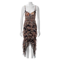 Jean Paul Gaultier floral printed smocked silk dress, ss 2011