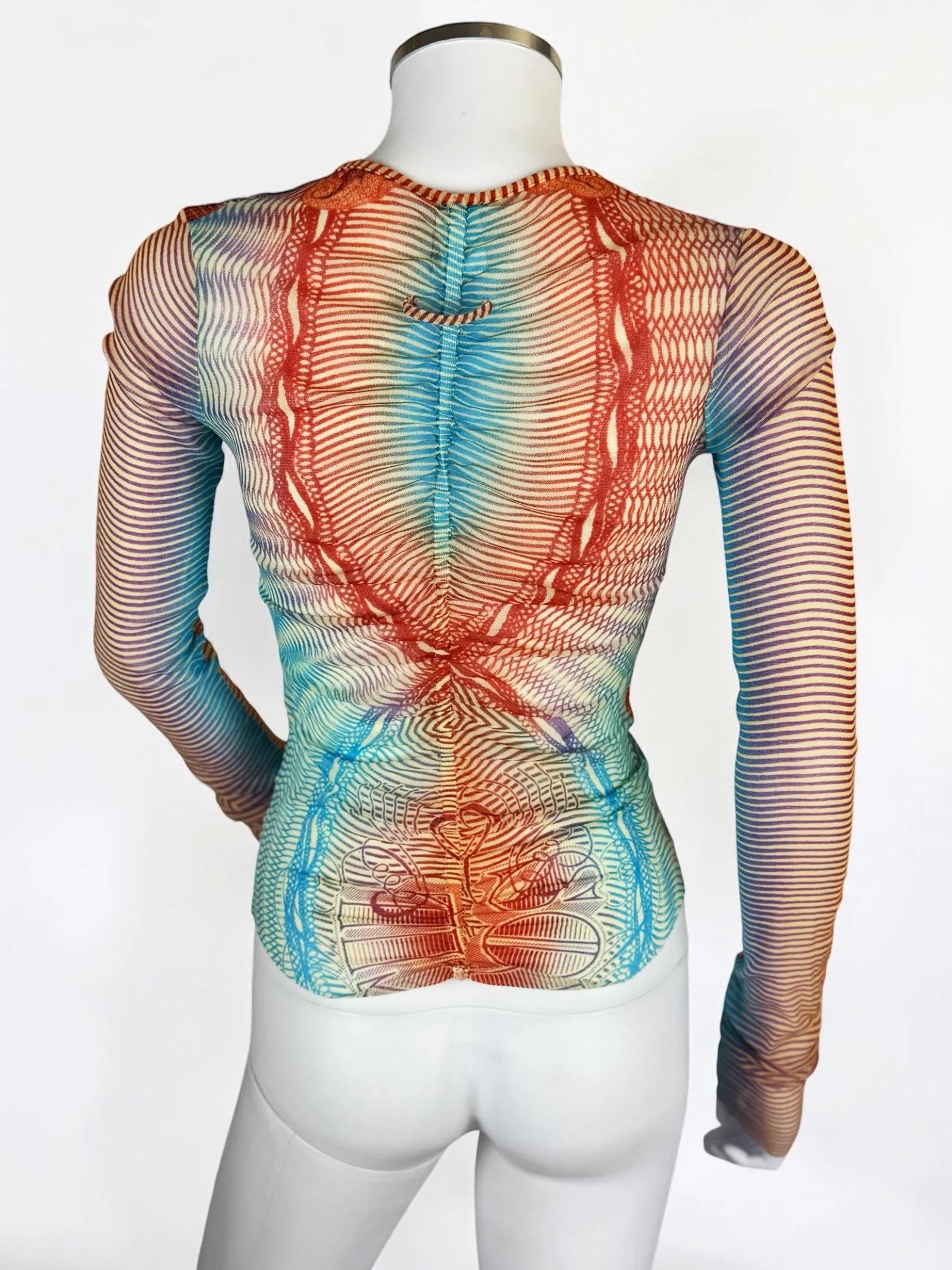 Jean Paul Gaultier Blumen-Korsagen-Netzoberteil, 1990er Jahre im Angebot 1