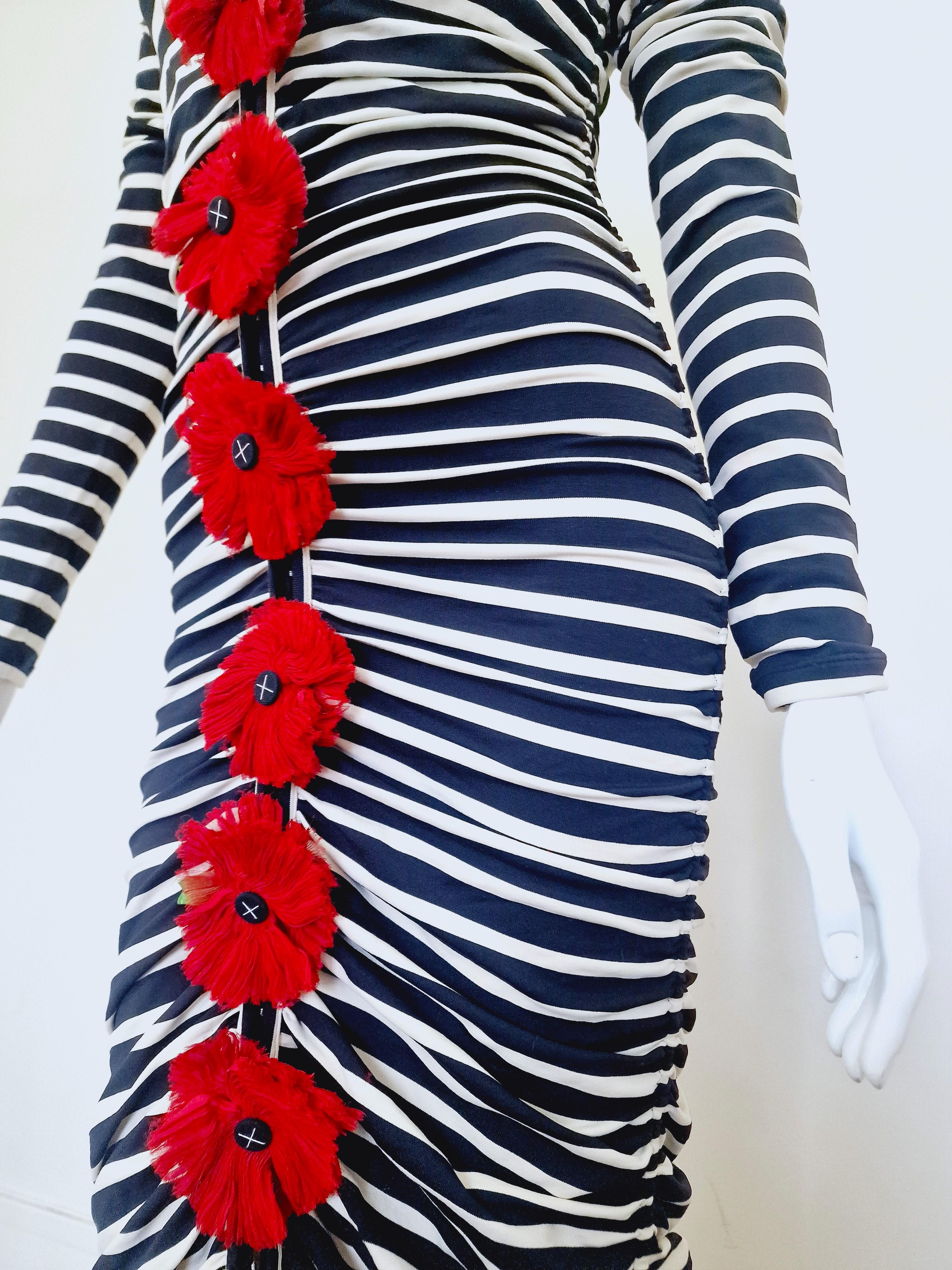 Jean Paul Gaultier Flower Corset Lace Up Open Front Floral Medium Small L Dress For Sale 3