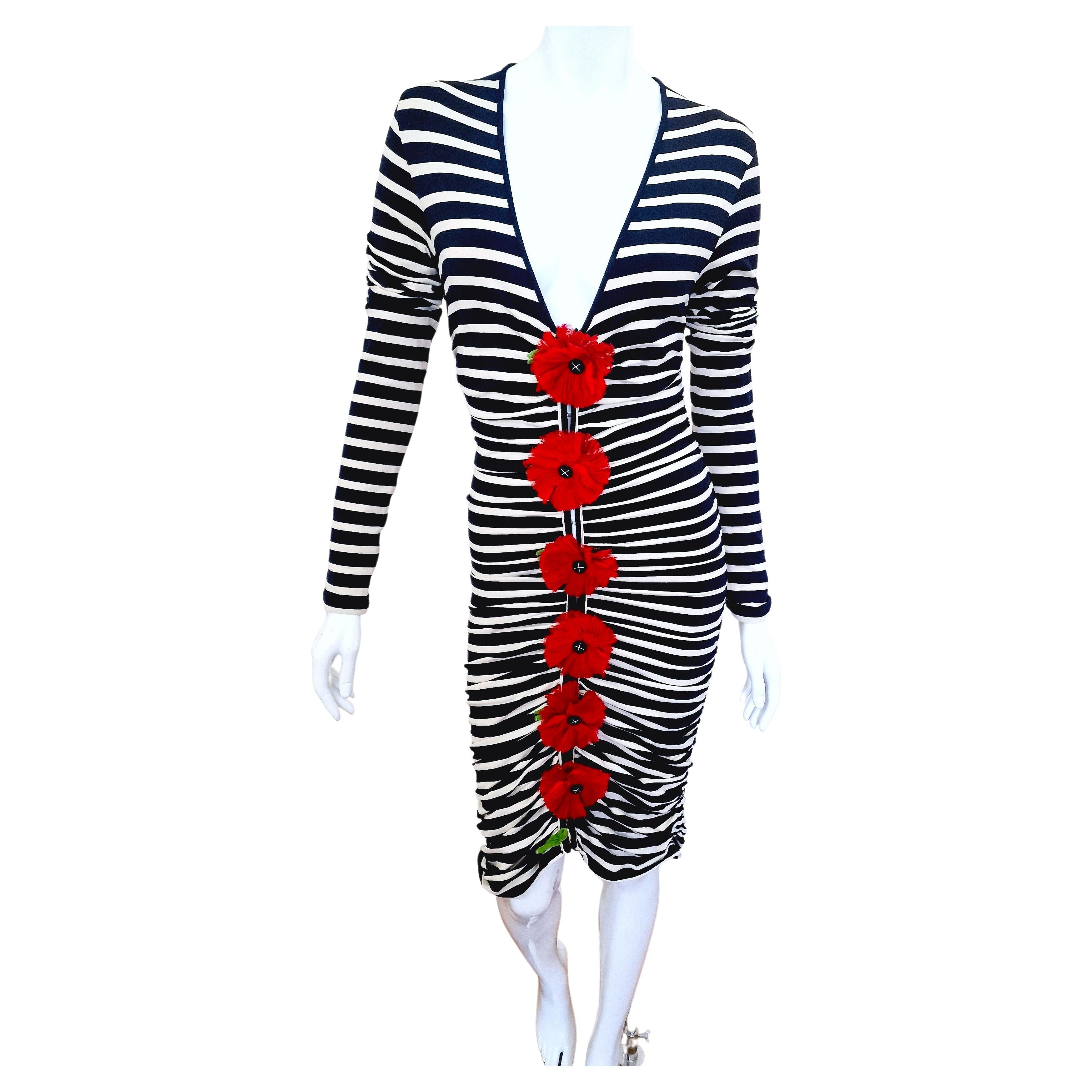 Jean Paul Gaultier Flower Corset Lace Up Open Front Floral Medium Small L Dress For Sale