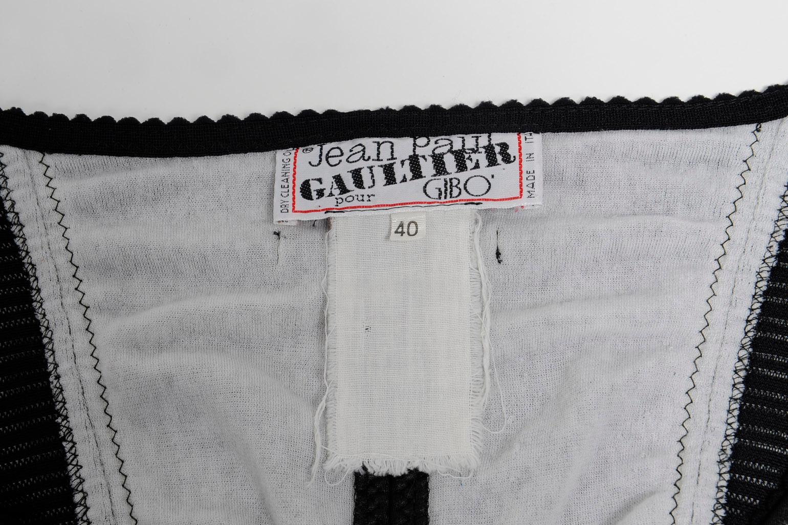 Jean Paul Gaultier für Gibo Transparentes Bandage-Mini-Tunikakleid, Frühjahr-Sommer 1987 13