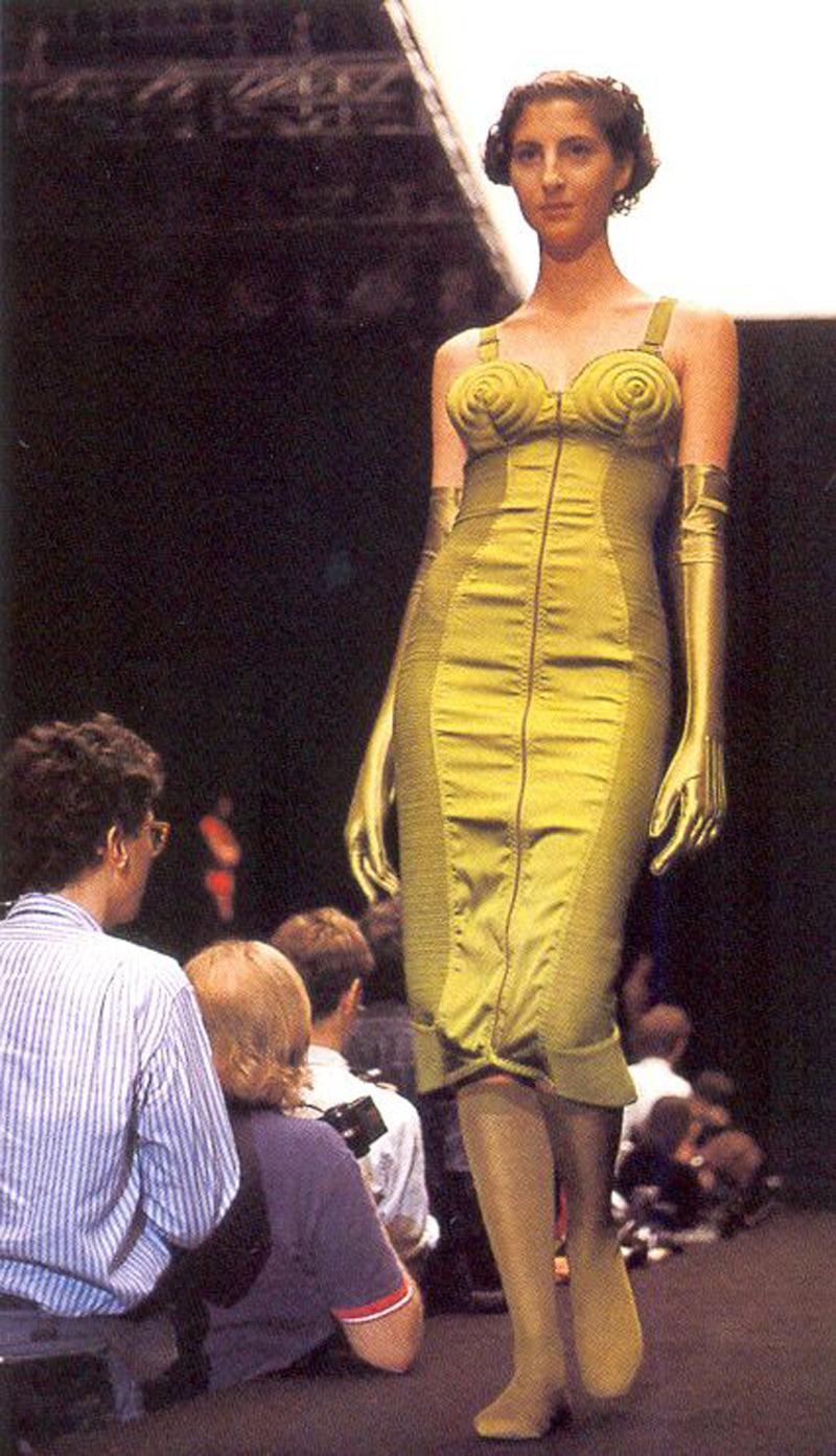 Black Jean Paul Gaultier For Gibo Sheer Bandage Mini Tunic Dress, Spring-Summer 1987