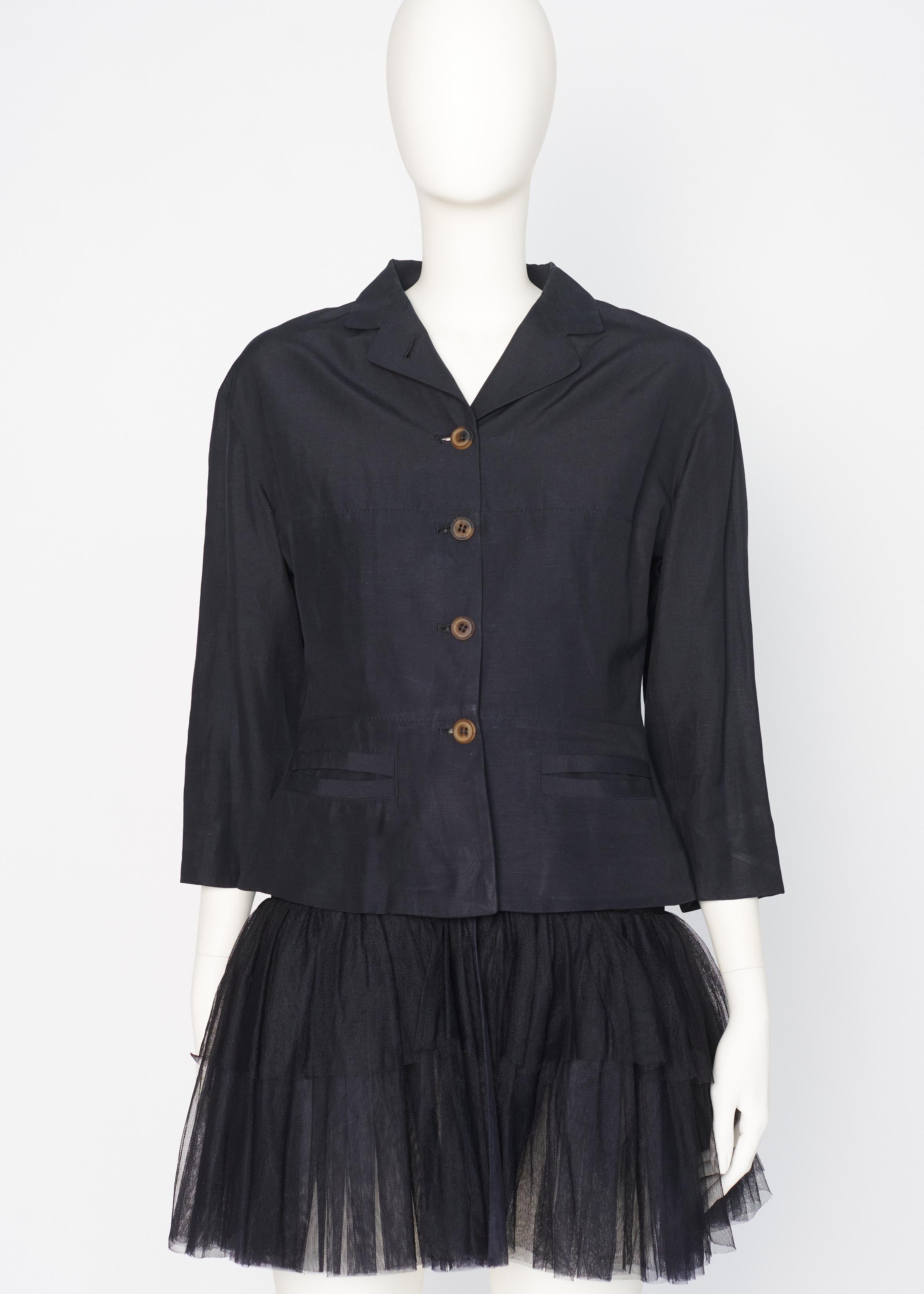 Jean Paul Gaultier Runway Frilly Tutu Blazer Jacket or Mini Dress, SS1991 In Good Condition For Sale In Geneva, CH